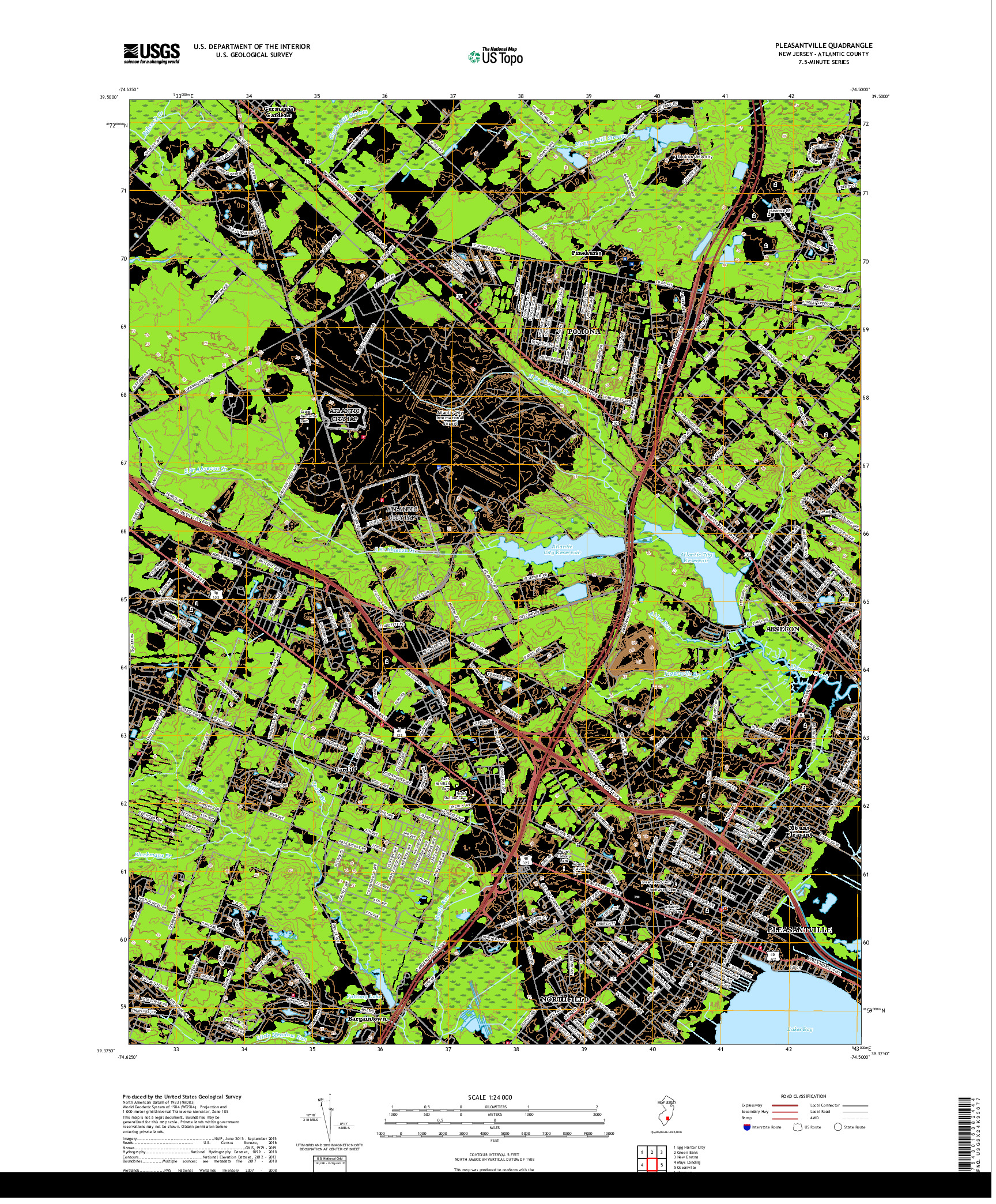 USGS US TOPO 7.5-MINUTE MAP FOR PLEASANTVILLE, NJ 2019