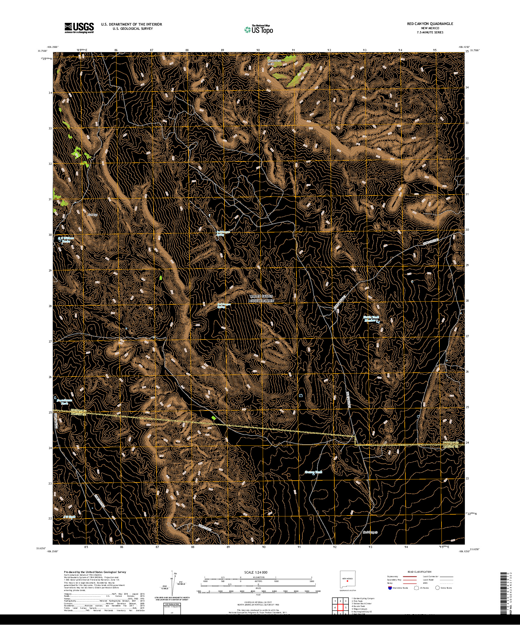 USGS US TOPO 7.5-MINUTE MAP FOR RED CANYON, NM 2020