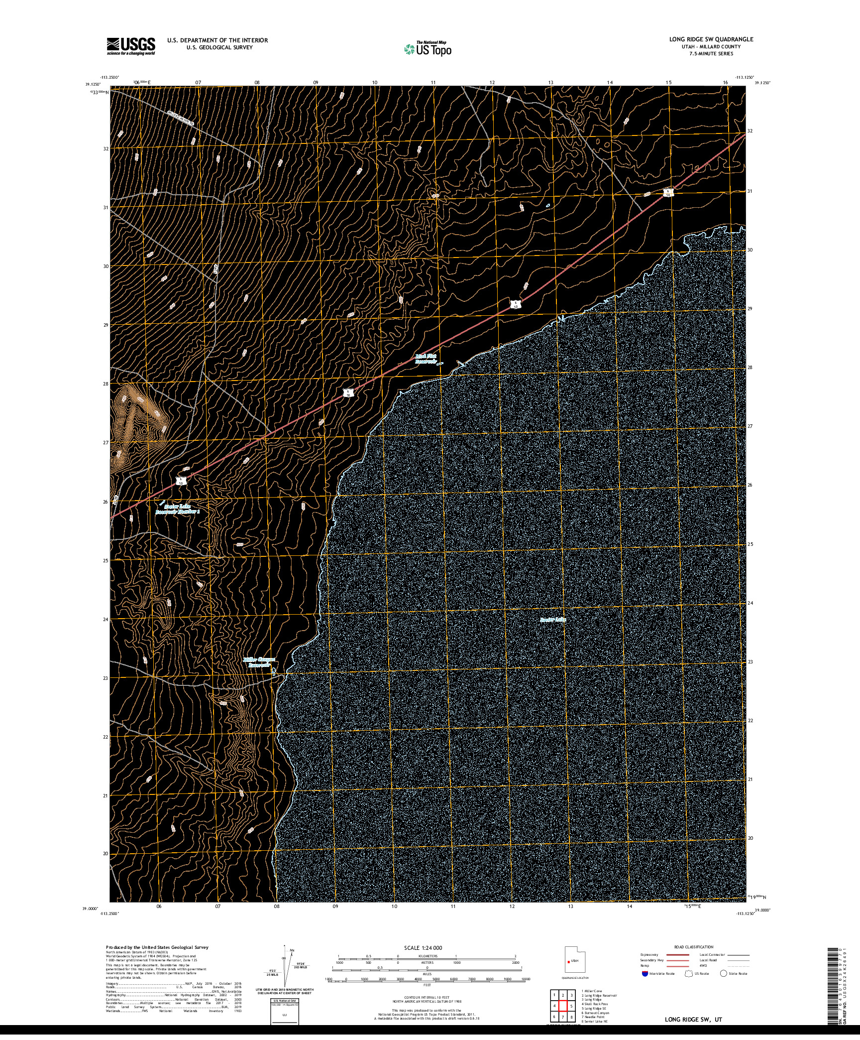 USGS US TOPO 7.5-MINUTE MAP FOR LONG RIDGE SW, UT 2020