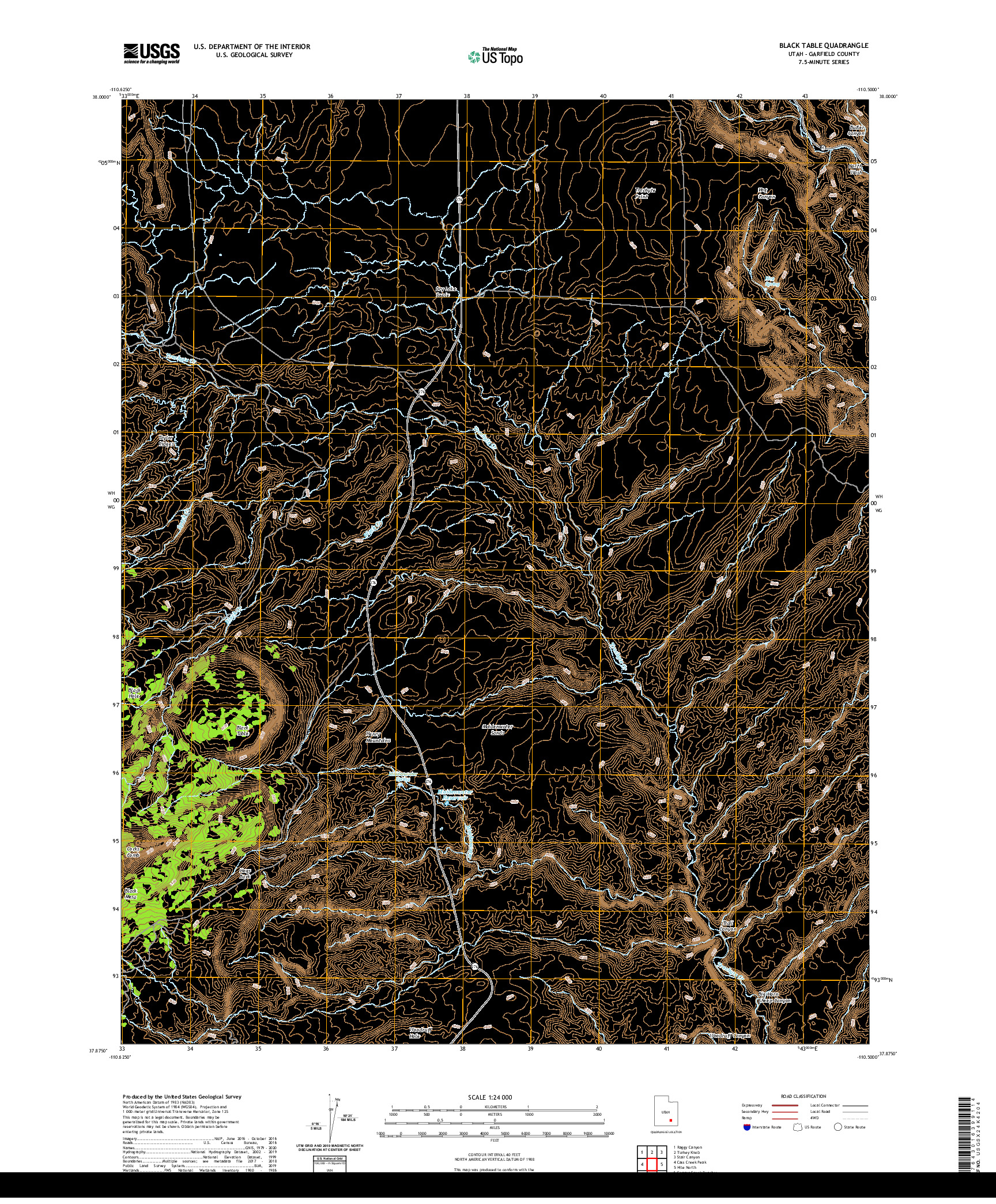 USGS US TOPO 7.5-MINUTE MAP FOR BLACK TABLE, UT 2020