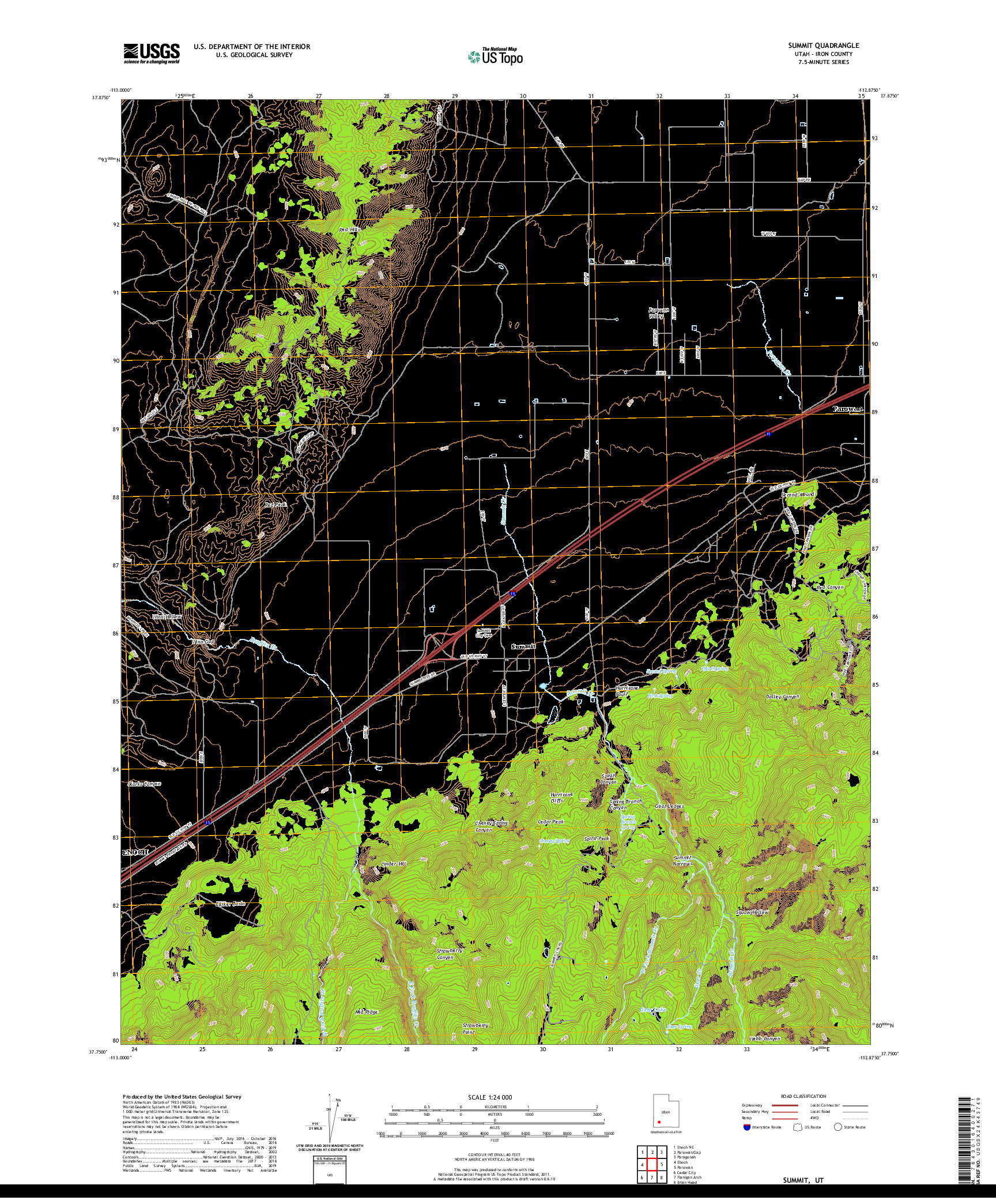 USGS US TOPO 7.5-MINUTE MAP FOR SUMMIT, UT 2020