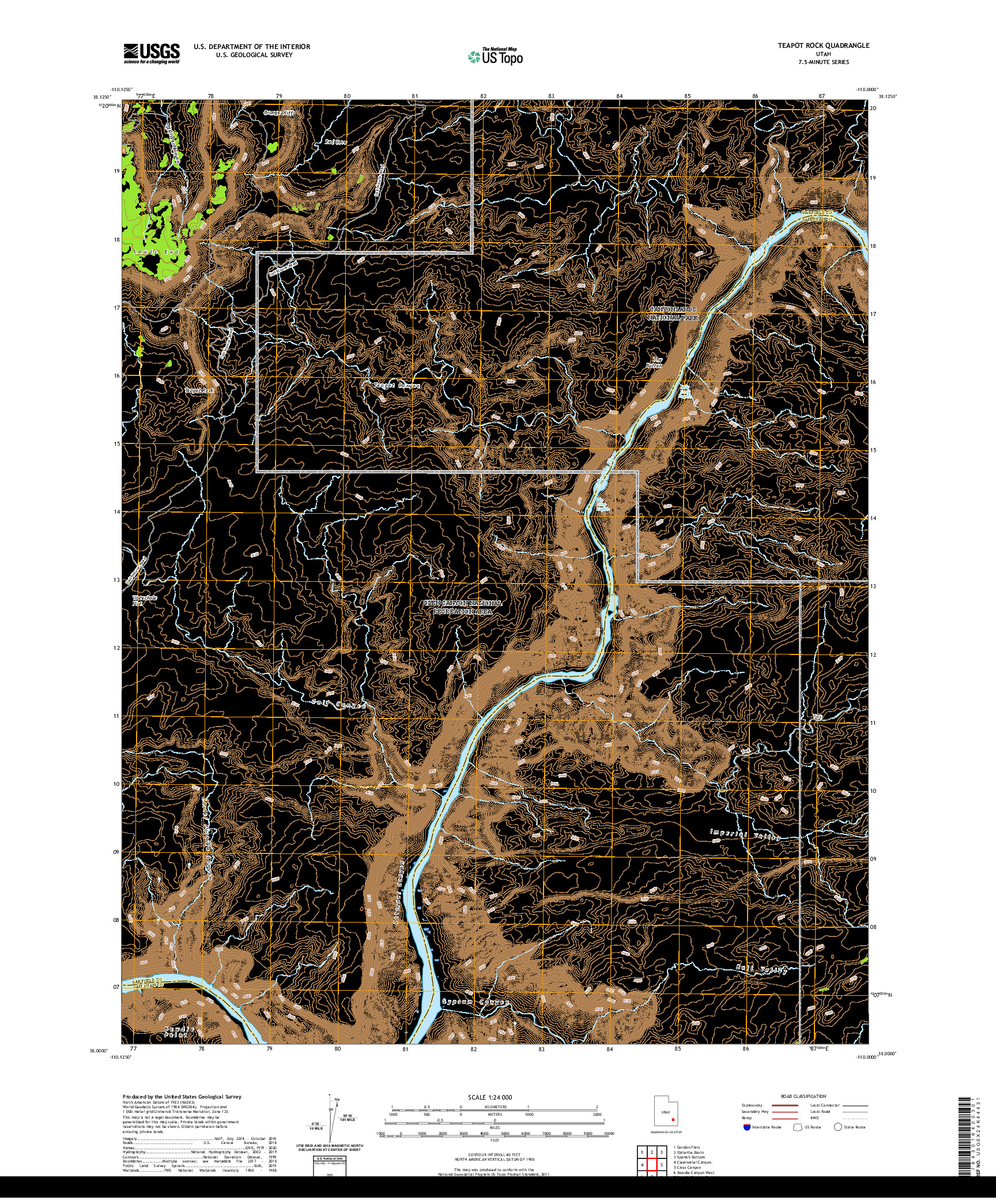 USGS US TOPO 7.5-MINUTE MAP FOR TEAPOT ROCK, UT 2020