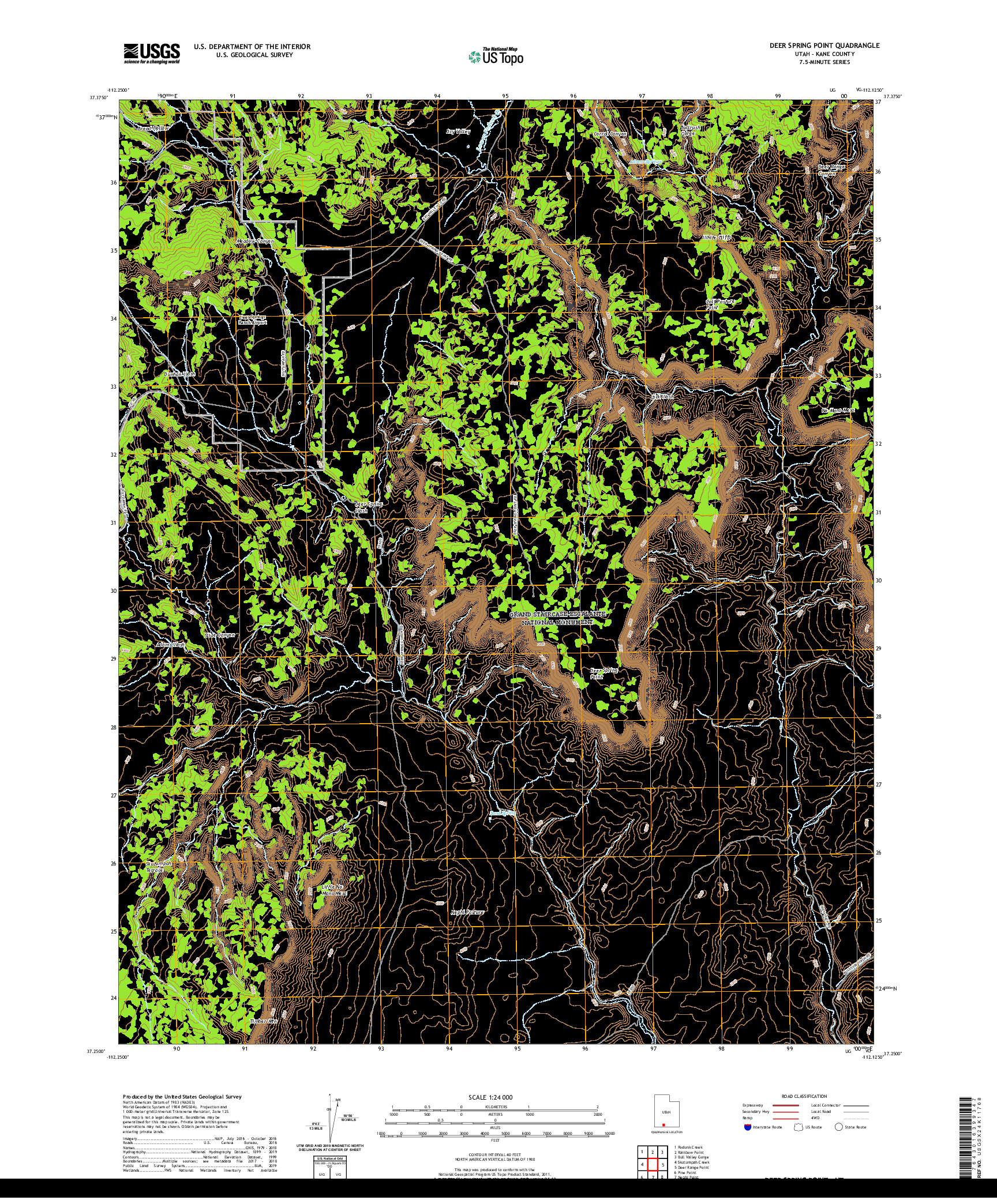 USGS US TOPO 7.5-MINUTE MAP FOR DEER SPRING POINT, UT 2020