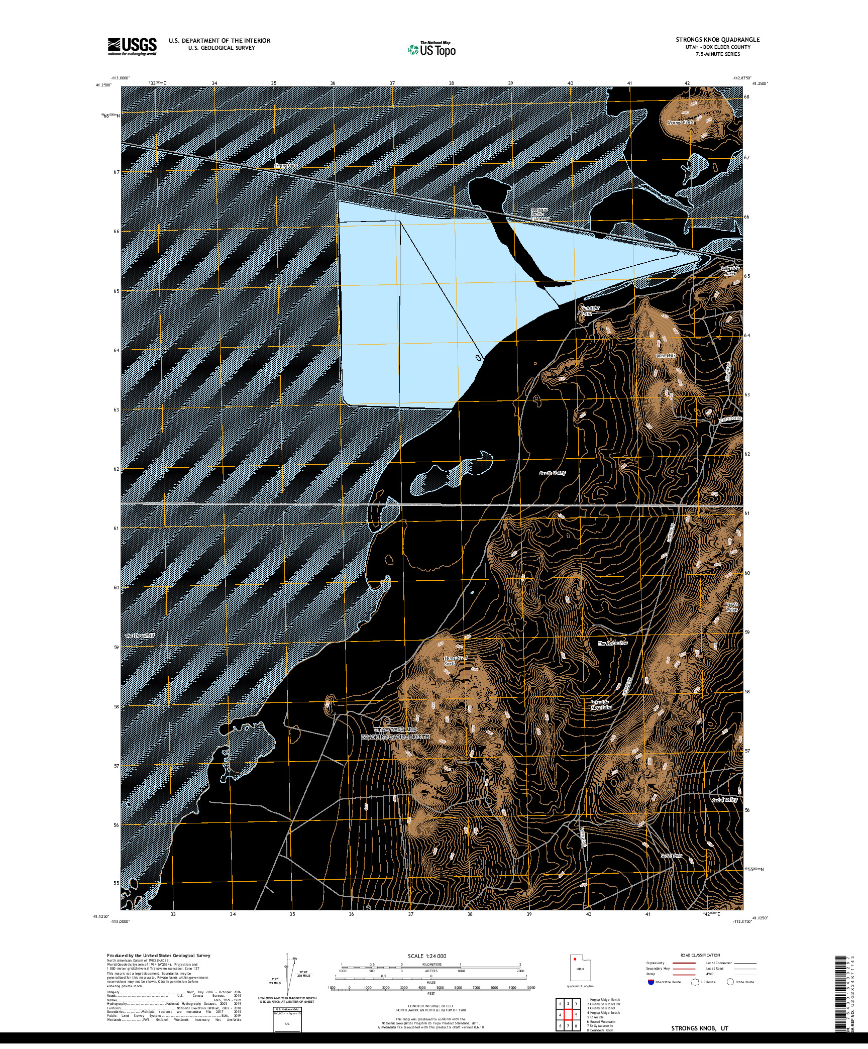 USGS US TOPO 7.5-MINUTE MAP FOR STRONGS KNOB, UT 2020