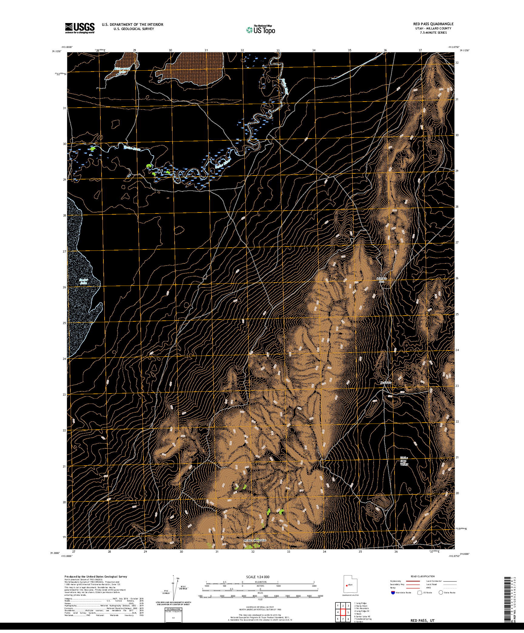 USGS US TOPO 7.5-MINUTE MAP FOR RED PASS, UT 2020