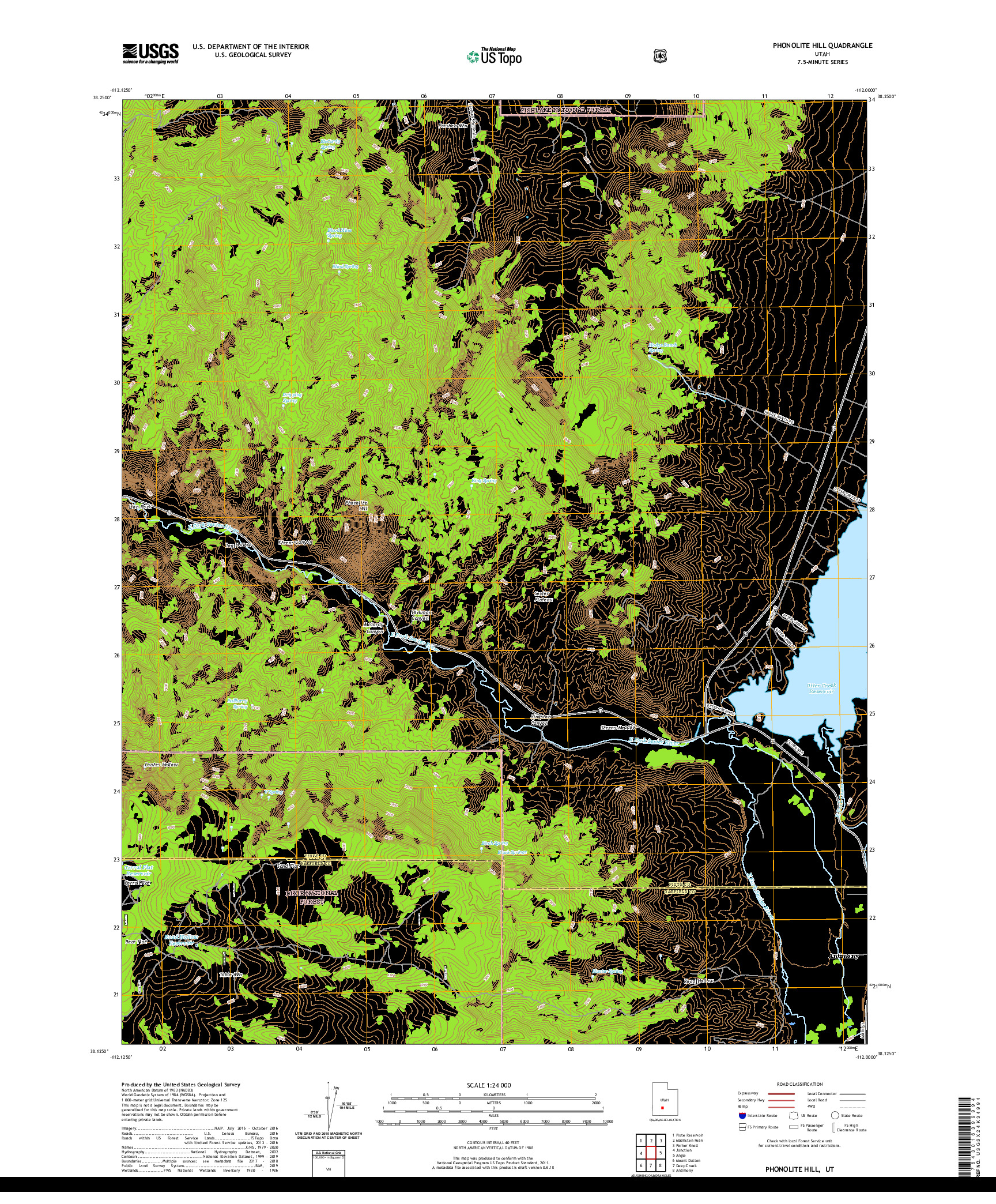 USGS US TOPO 7.5-MINUTE MAP FOR PHONOLITE HILL, UT 2020