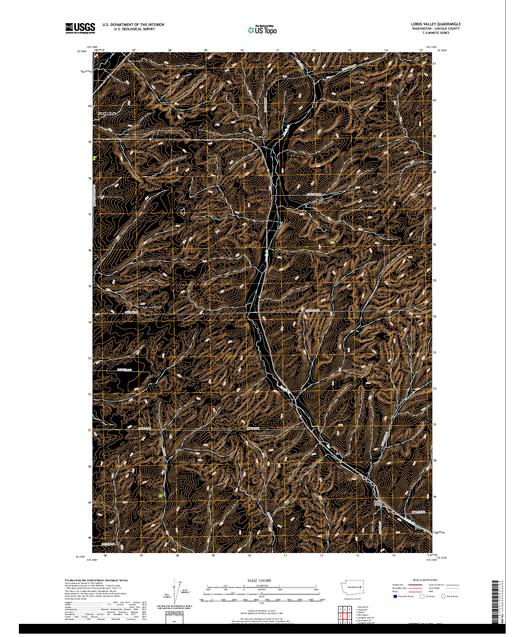 USGS US TOPO 7.5-MINUTE MAP FOR LORDS VALLEY, WA 2020