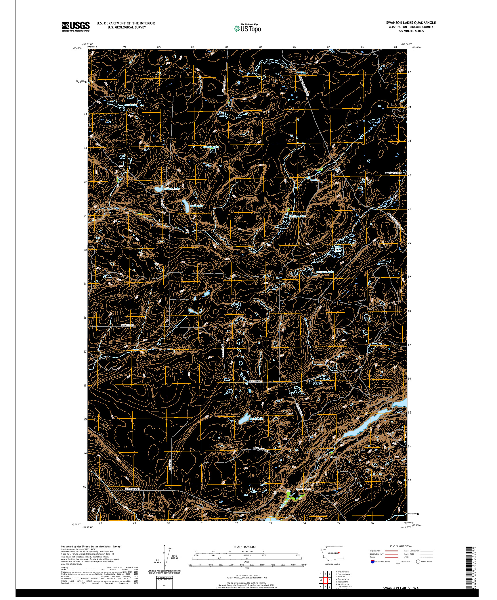 USGS US TOPO 7.5-MINUTE MAP FOR SWANSON LAKES, WA 2020