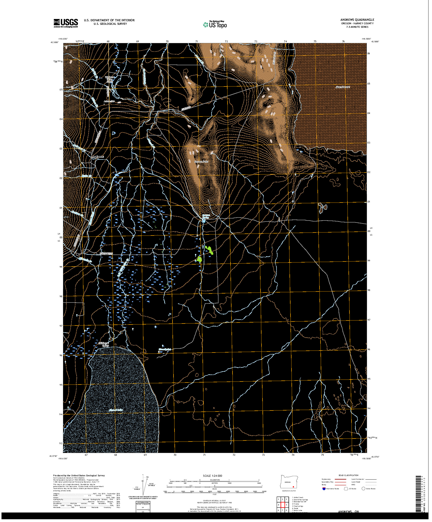 USGS US TOPO 7.5-MINUTE MAP FOR ANDREWS, OR 2020