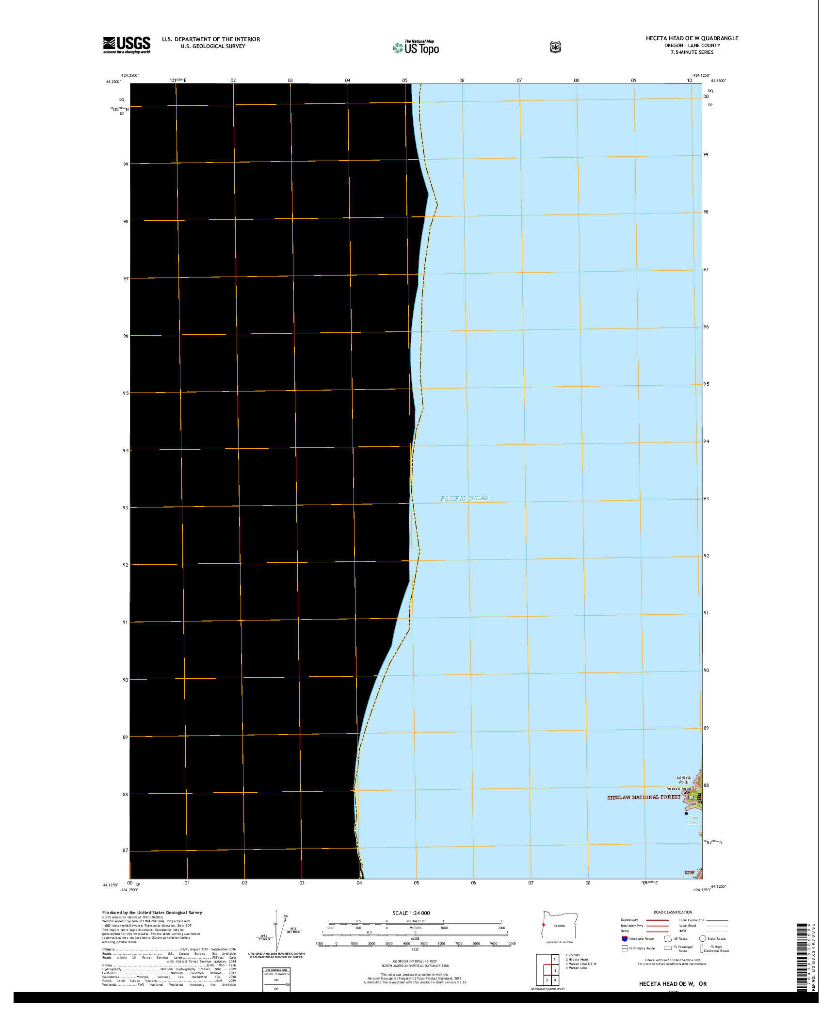 USGS US TOPO 7.5-MINUTE MAP FOR HECETA HEAD OE W, OR 2020