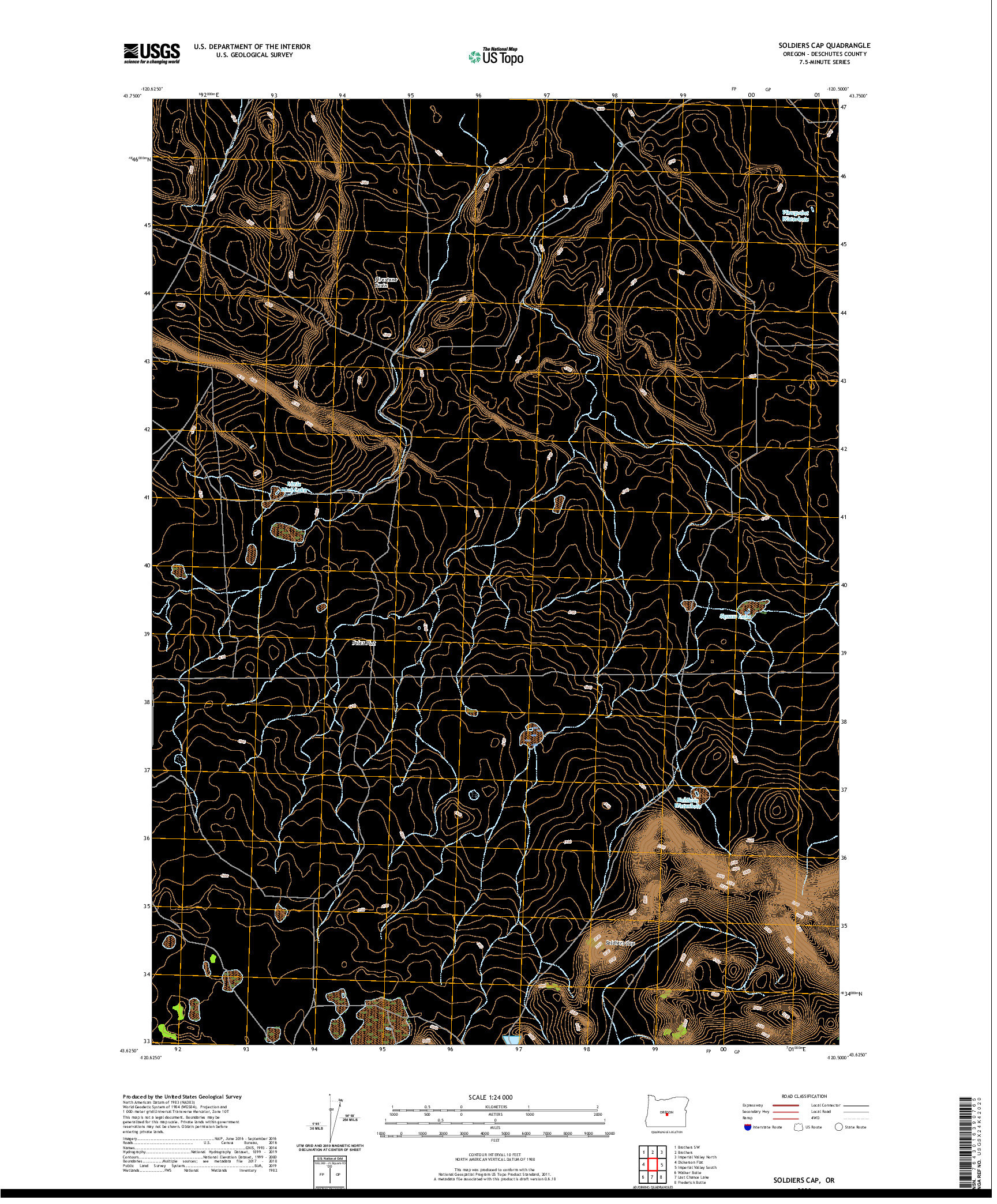 USGS US TOPO 7.5-MINUTE MAP FOR SOLDIERS CAP, OR 2020