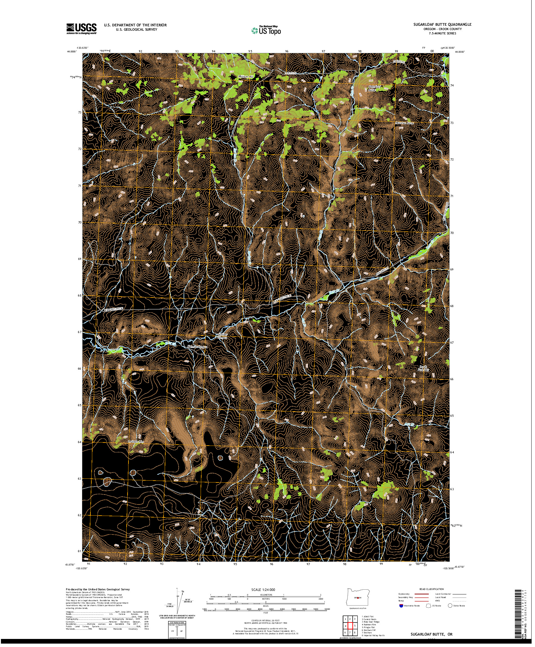 USGS US TOPO 7.5-MINUTE MAP FOR SUGARLOAF BUTTE, OR 2020