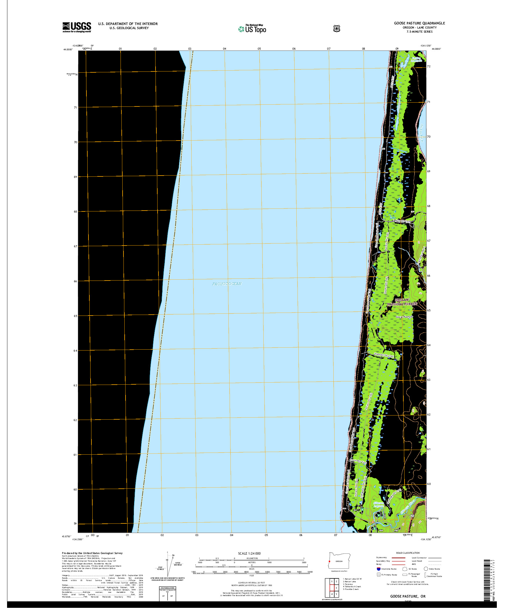 USGS US TOPO 7.5-MINUTE MAP FOR GOOSE PASTURE, OR 2020