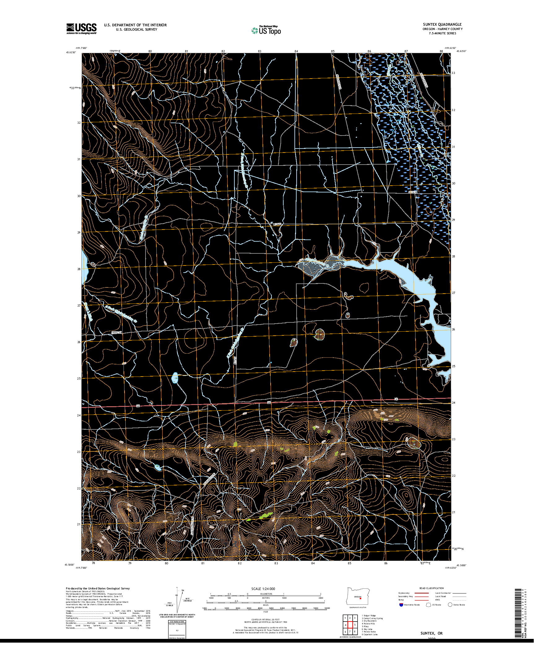 USGS US TOPO 7.5-MINUTE MAP FOR SUNTEX, OR 2020