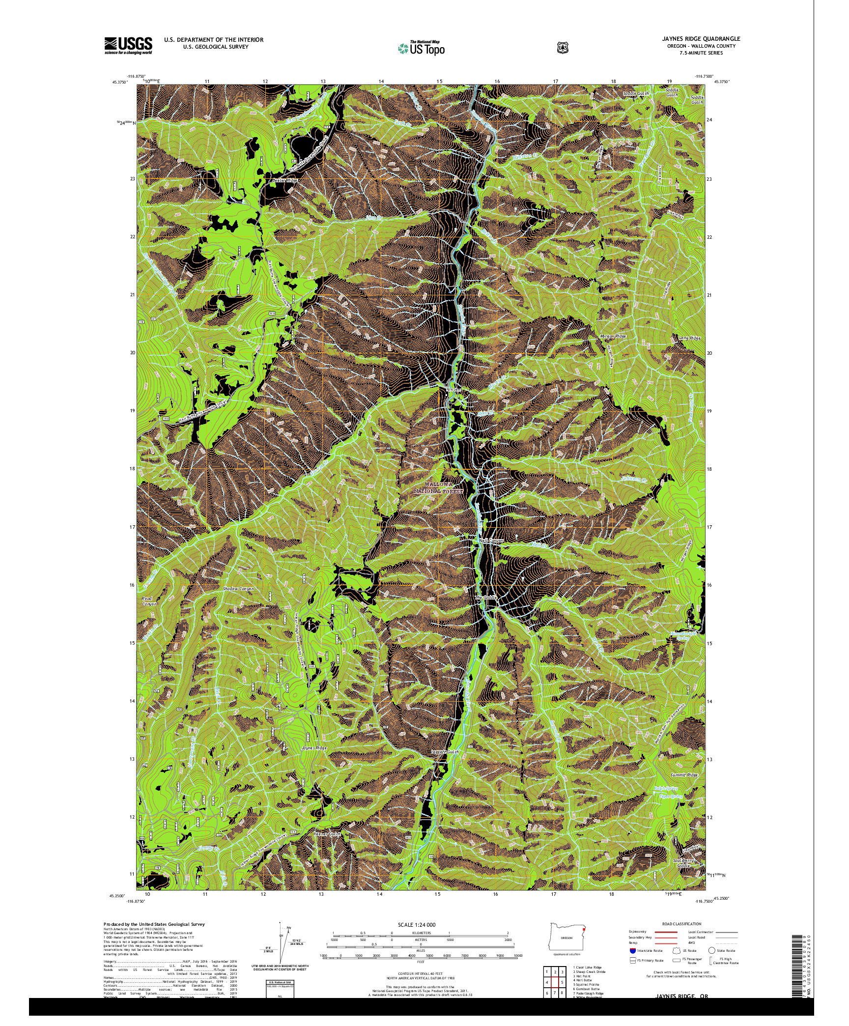 USGS US TOPO 7.5-MINUTE MAP FOR JAYNES RIDGE, OR 2020