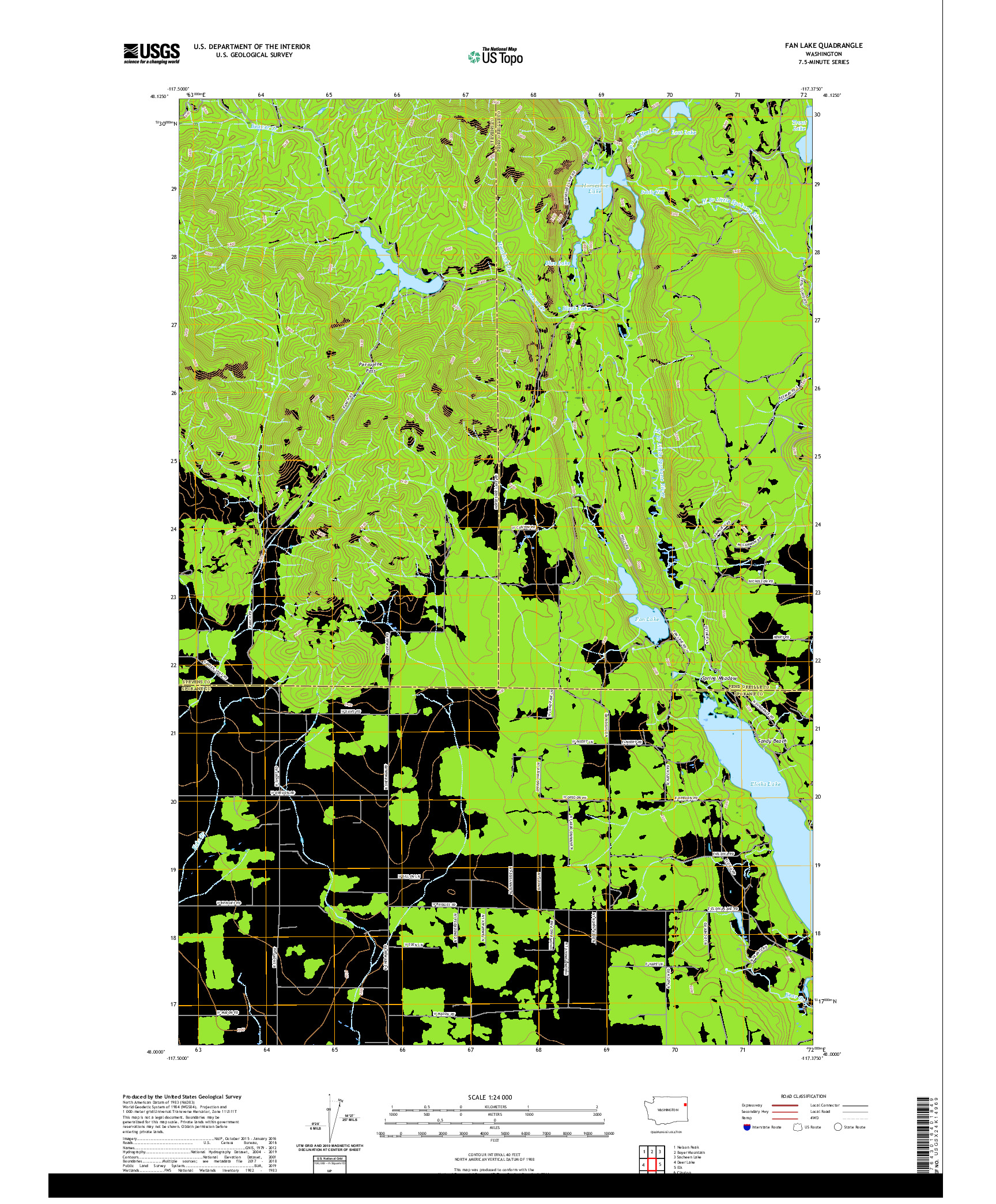 USGS US TOPO 7.5-MINUTE MAP FOR FAN LAKE, WA 2020