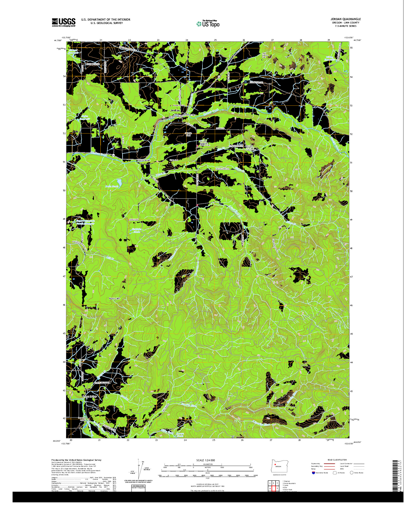 USGS US TOPO 7.5-MINUTE MAP FOR JORDAN, OR 2020