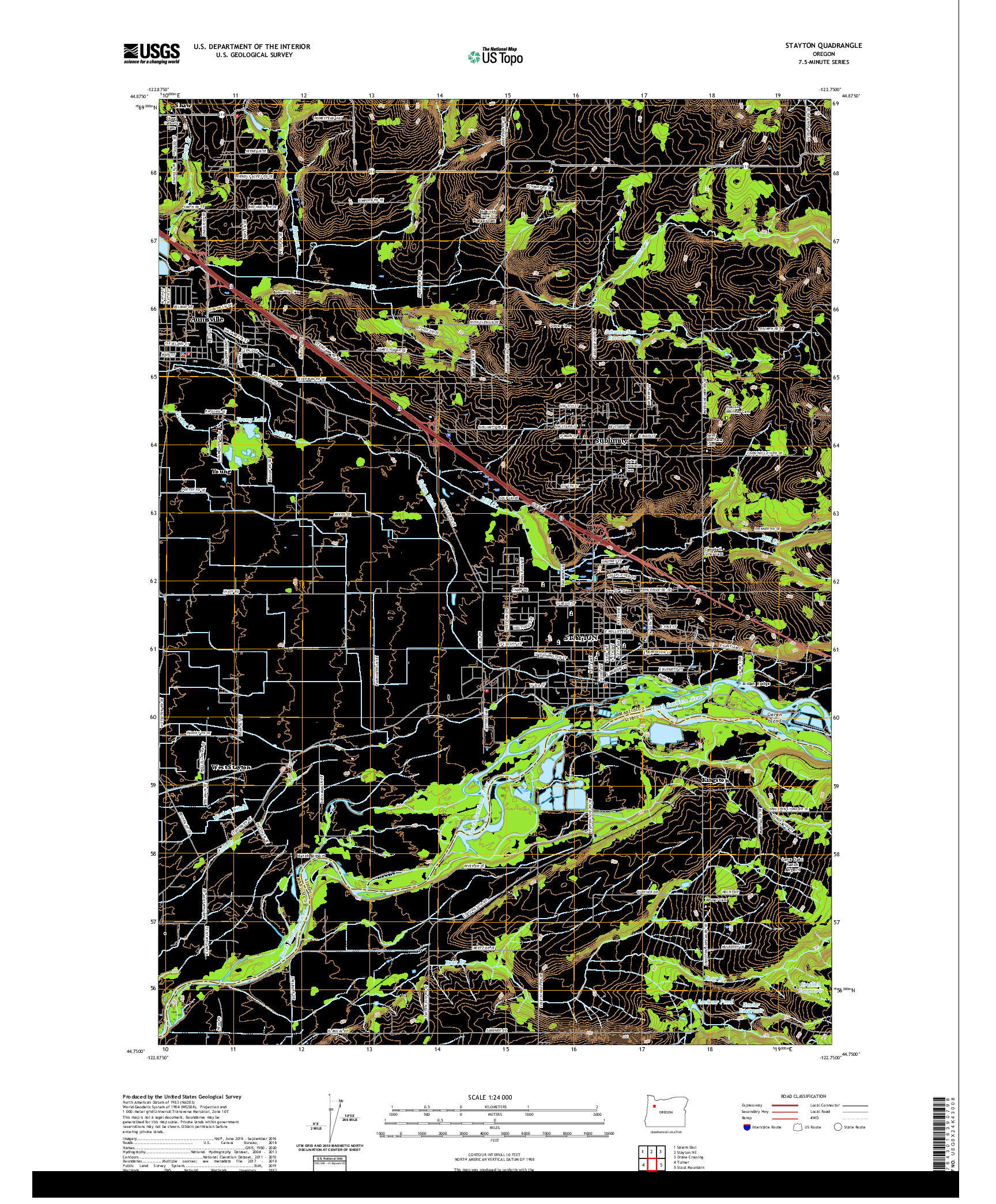 USGS US TOPO 7.5-MINUTE MAP FOR STAYTON, OR 2020