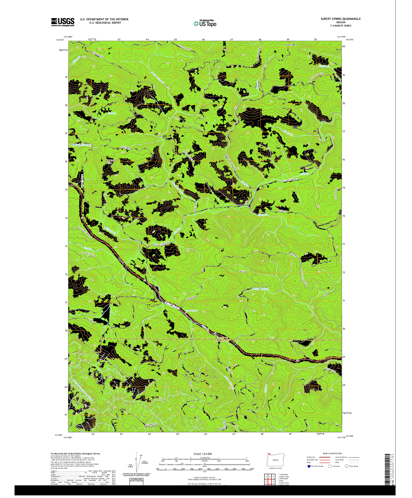 USGS US TOPO 7.5-MINUTE MAP FOR SUNSET SPRING, OR 2020