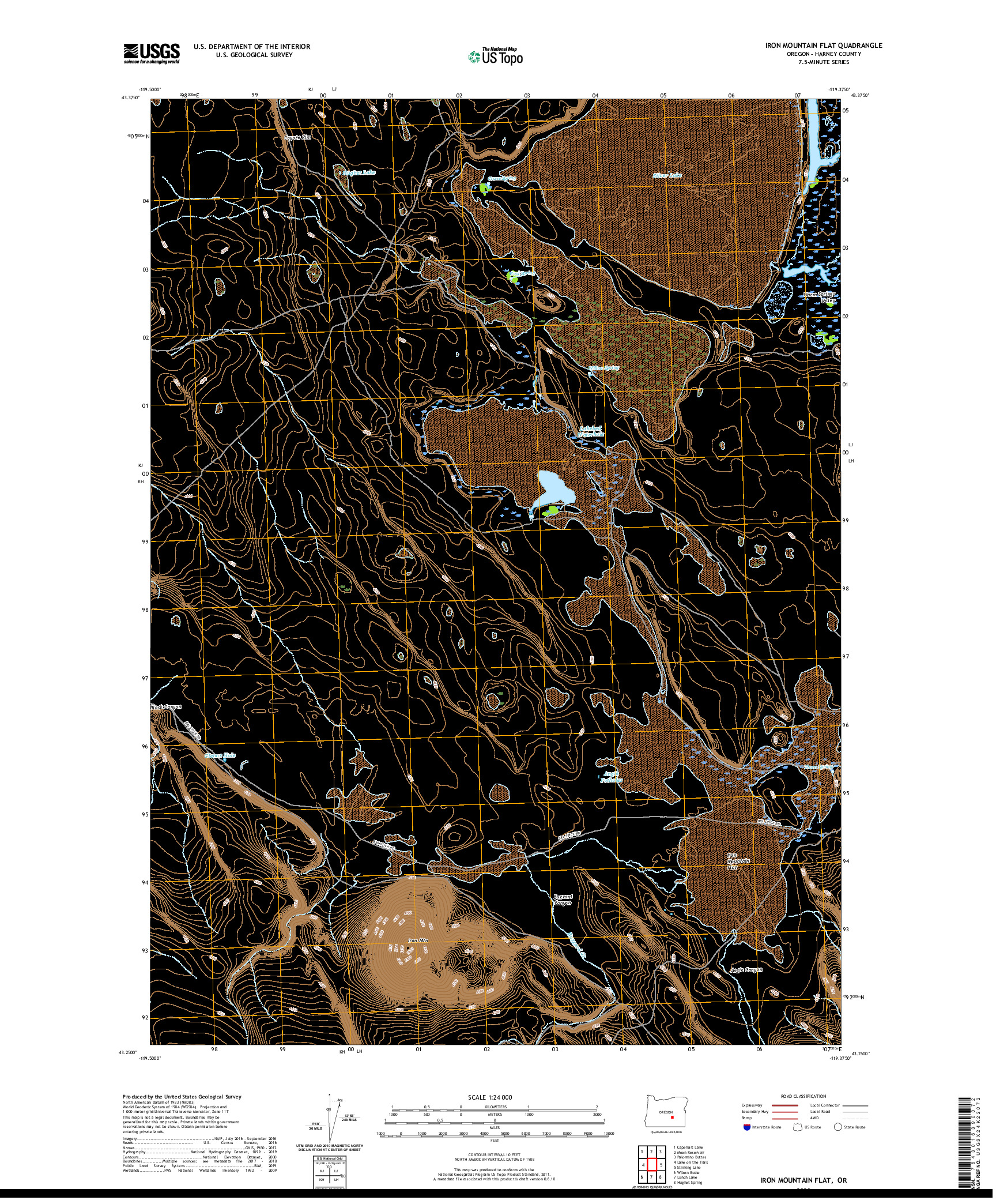 USGS US TOPO 7.5-MINUTE MAP FOR IRON MOUNTAIN FLAT, OR 2020