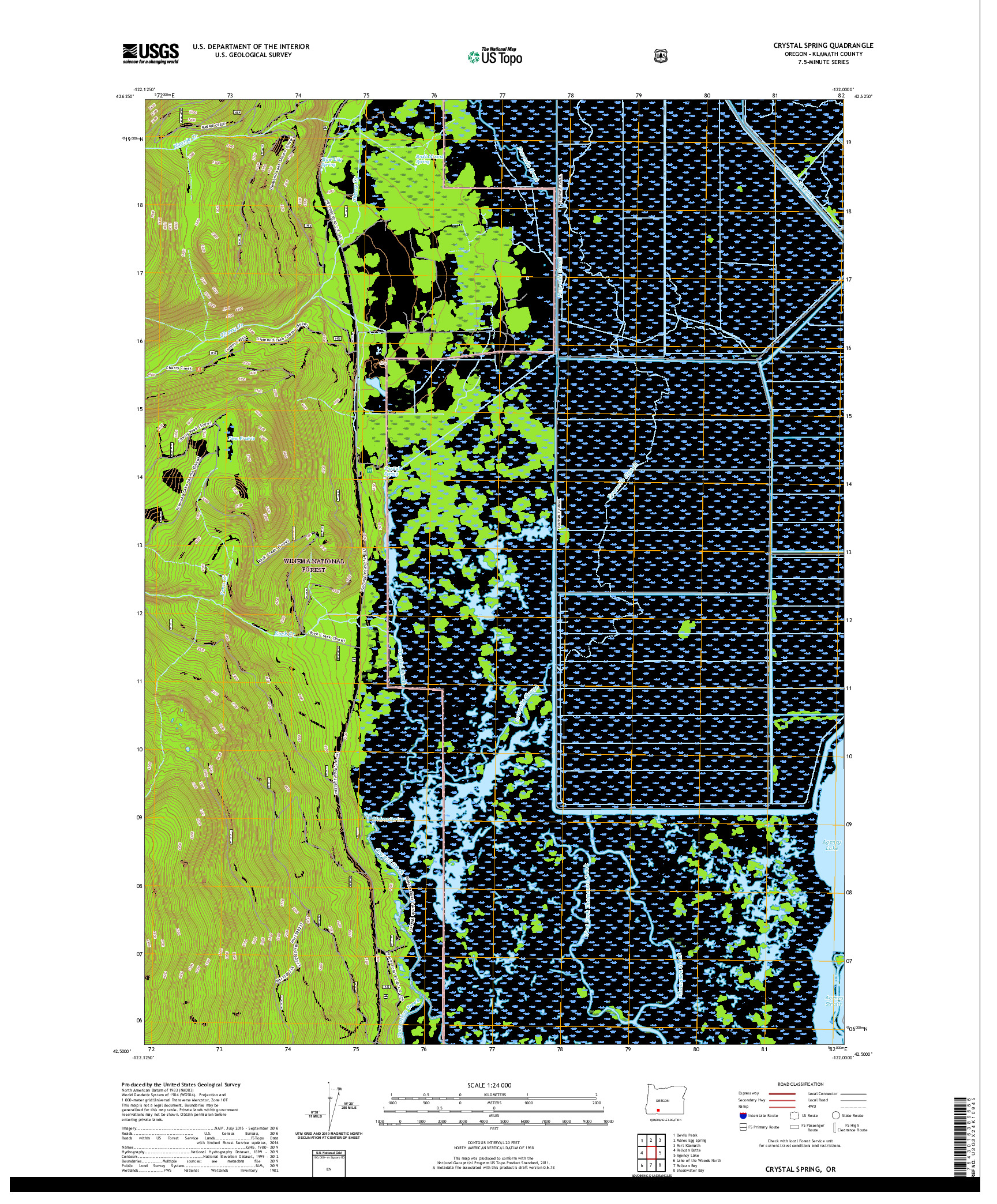 USGS US TOPO 7.5-MINUTE MAP FOR CRYSTAL SPRING, OR 2020