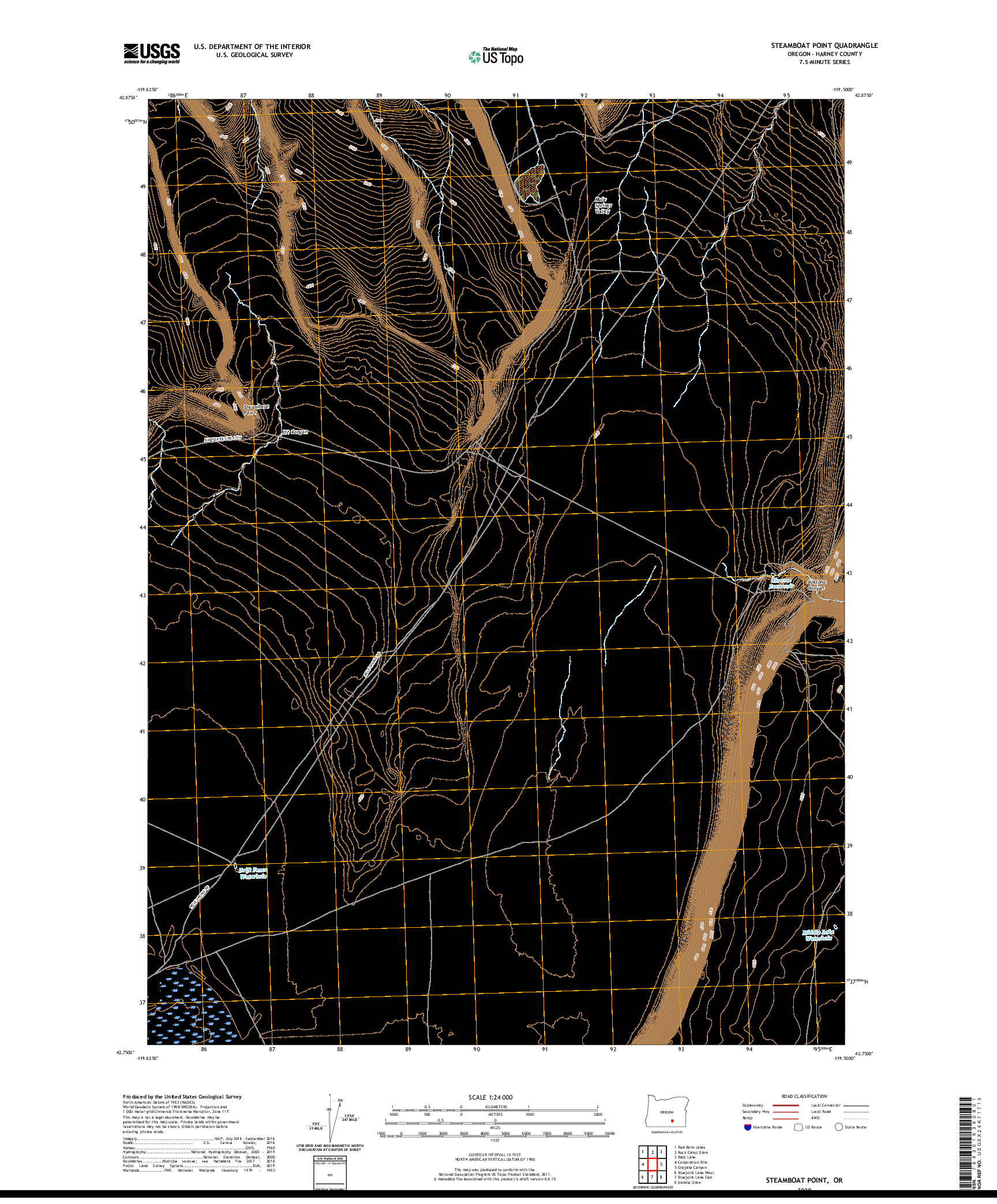 USGS US TOPO 7.5-MINUTE MAP FOR STEAMBOAT POINT, OR 2020