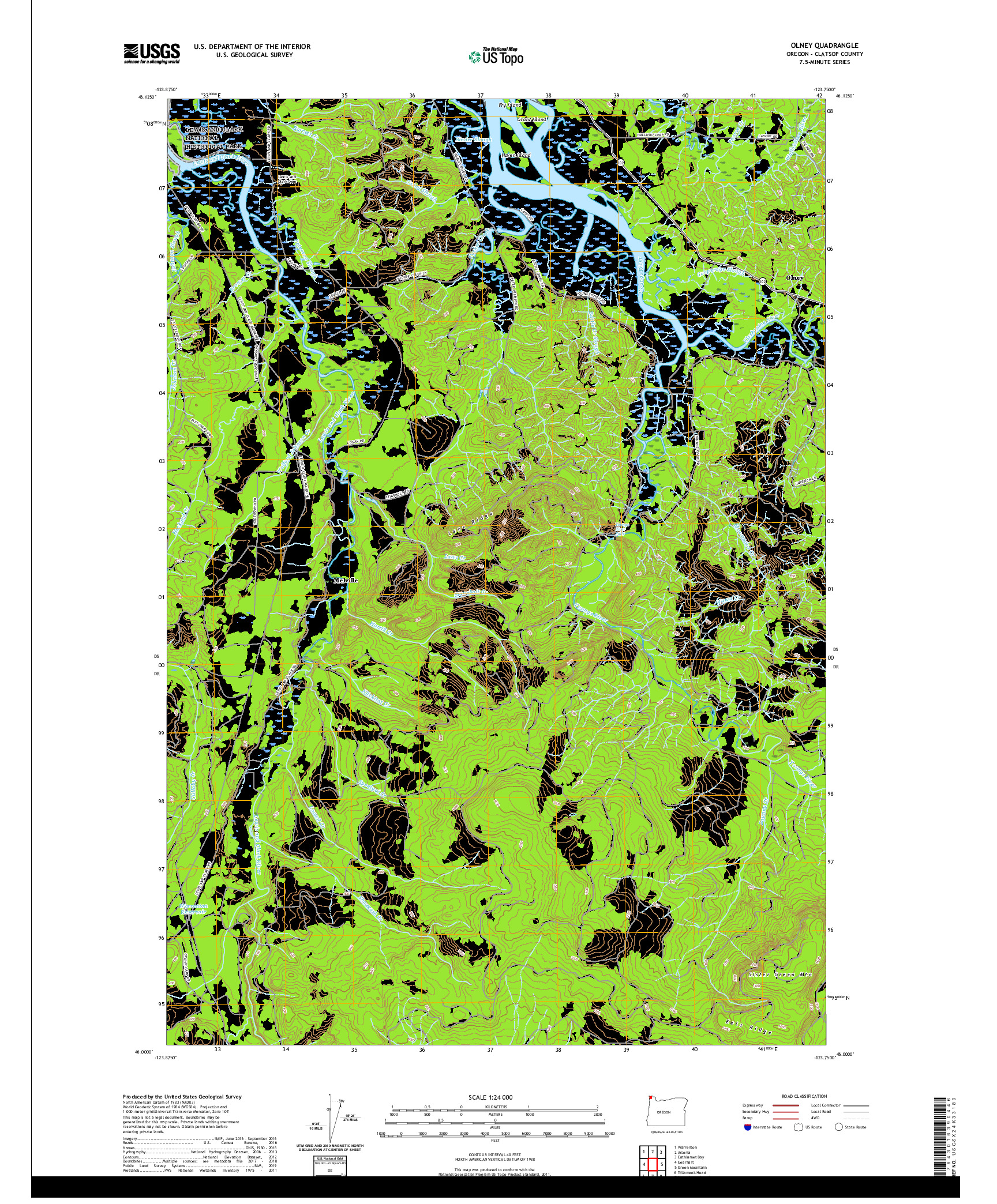 USGS US TOPO 7.5-MINUTE MAP FOR OLNEY, OR 2020