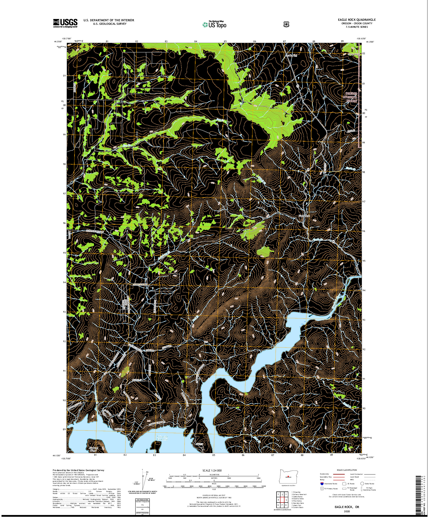 USGS US TOPO 7.5-MINUTE MAP FOR EAGLE ROCK, OR 2020