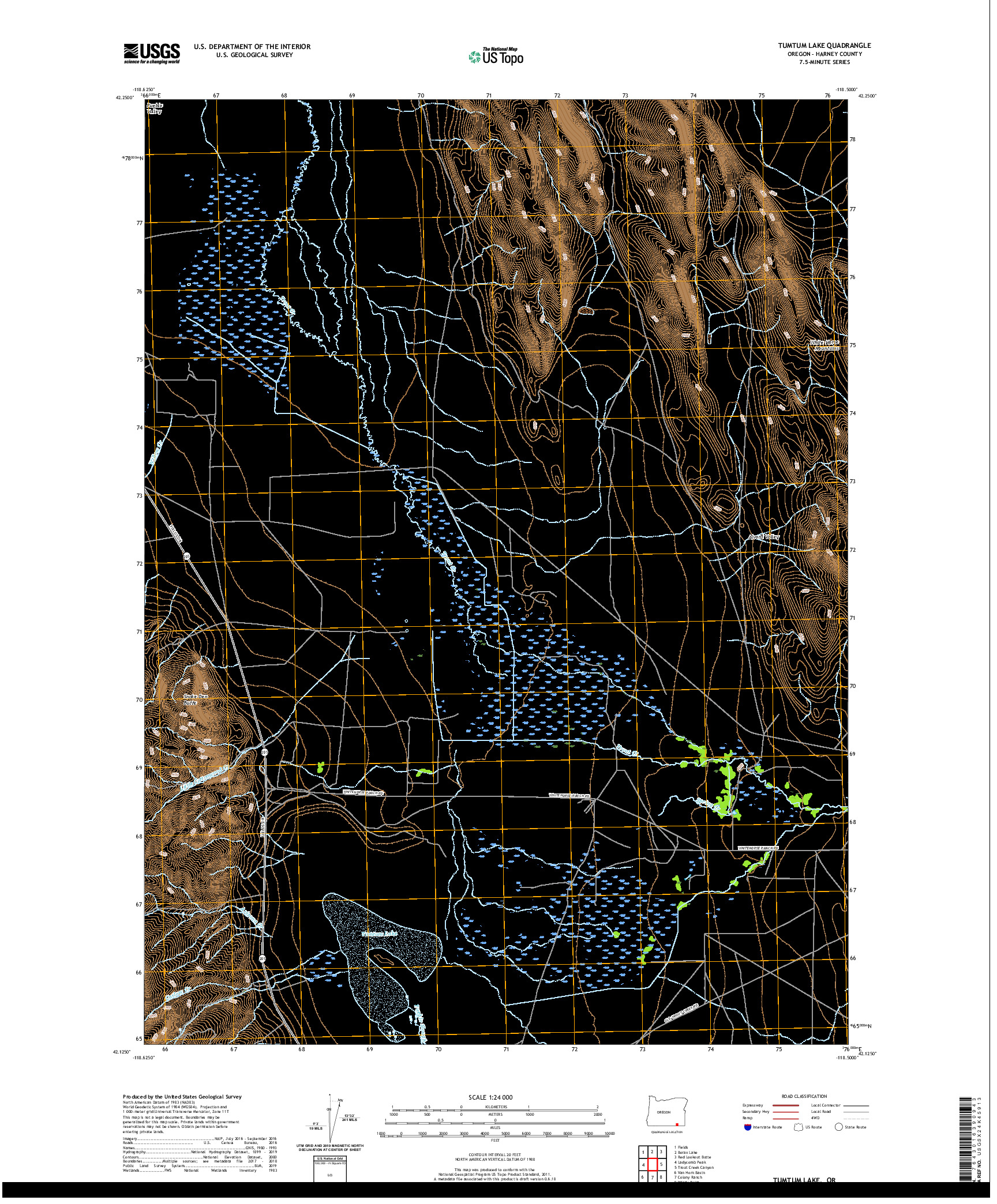 USGS US TOPO 7.5-MINUTE MAP FOR TUMTUM LAKE, OR 2020