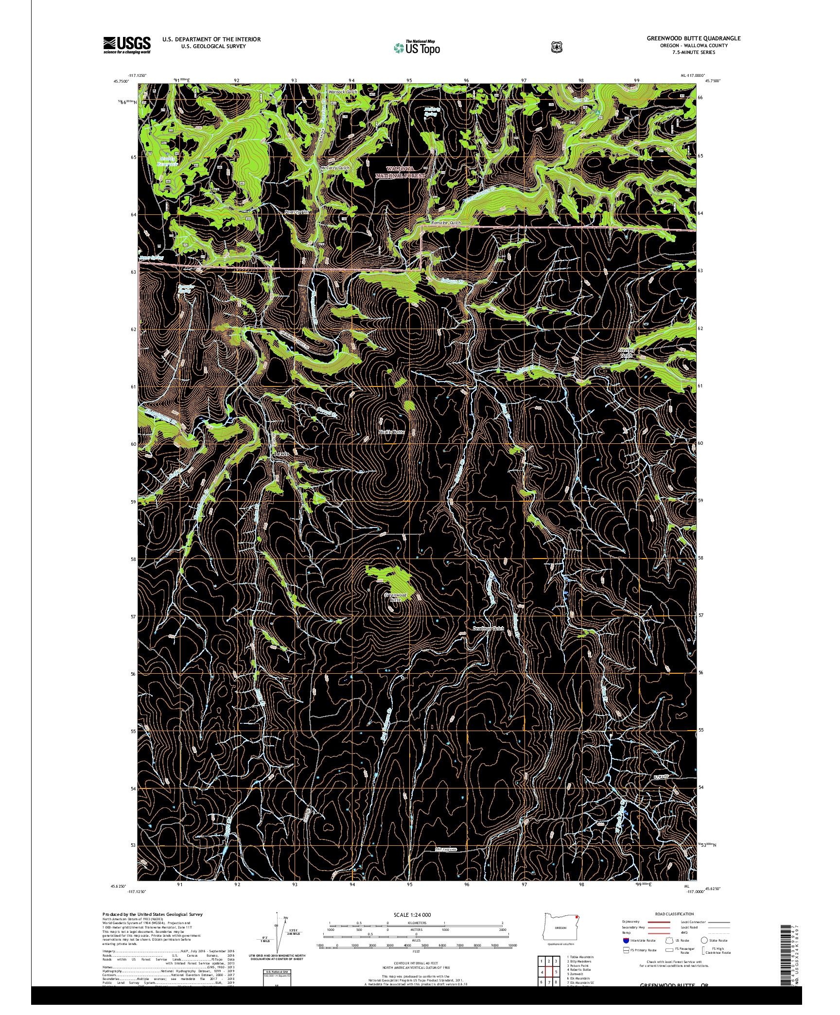 USGS US TOPO 7.5-MINUTE MAP FOR GREENWOOD BUTTE, OR 2020