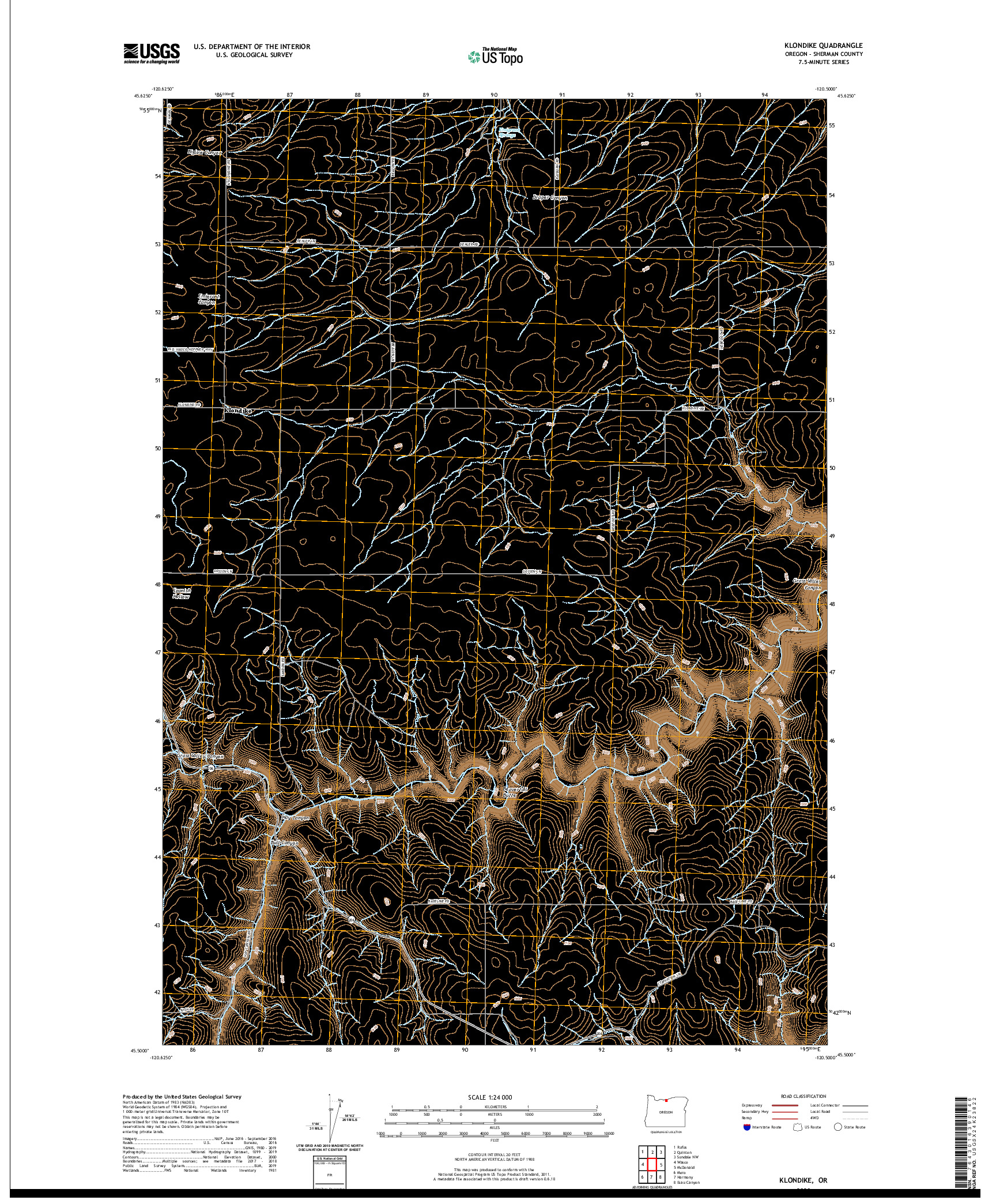 USGS US TOPO 7.5-MINUTE MAP FOR KLONDIKE, OR 2020