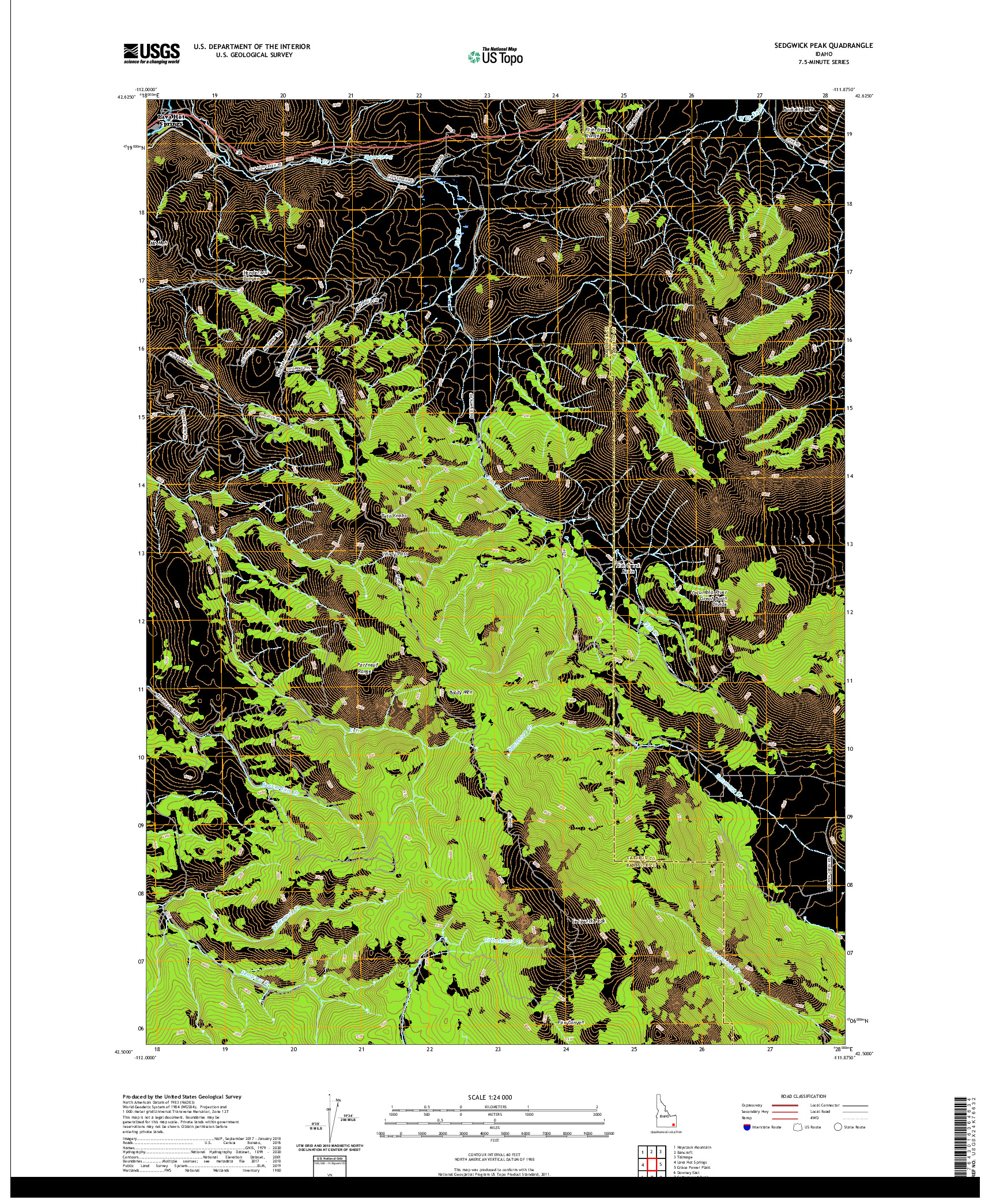USGS US TOPO 7.5-MINUTE MAP FOR SEDGWICK PEAK, ID 2020