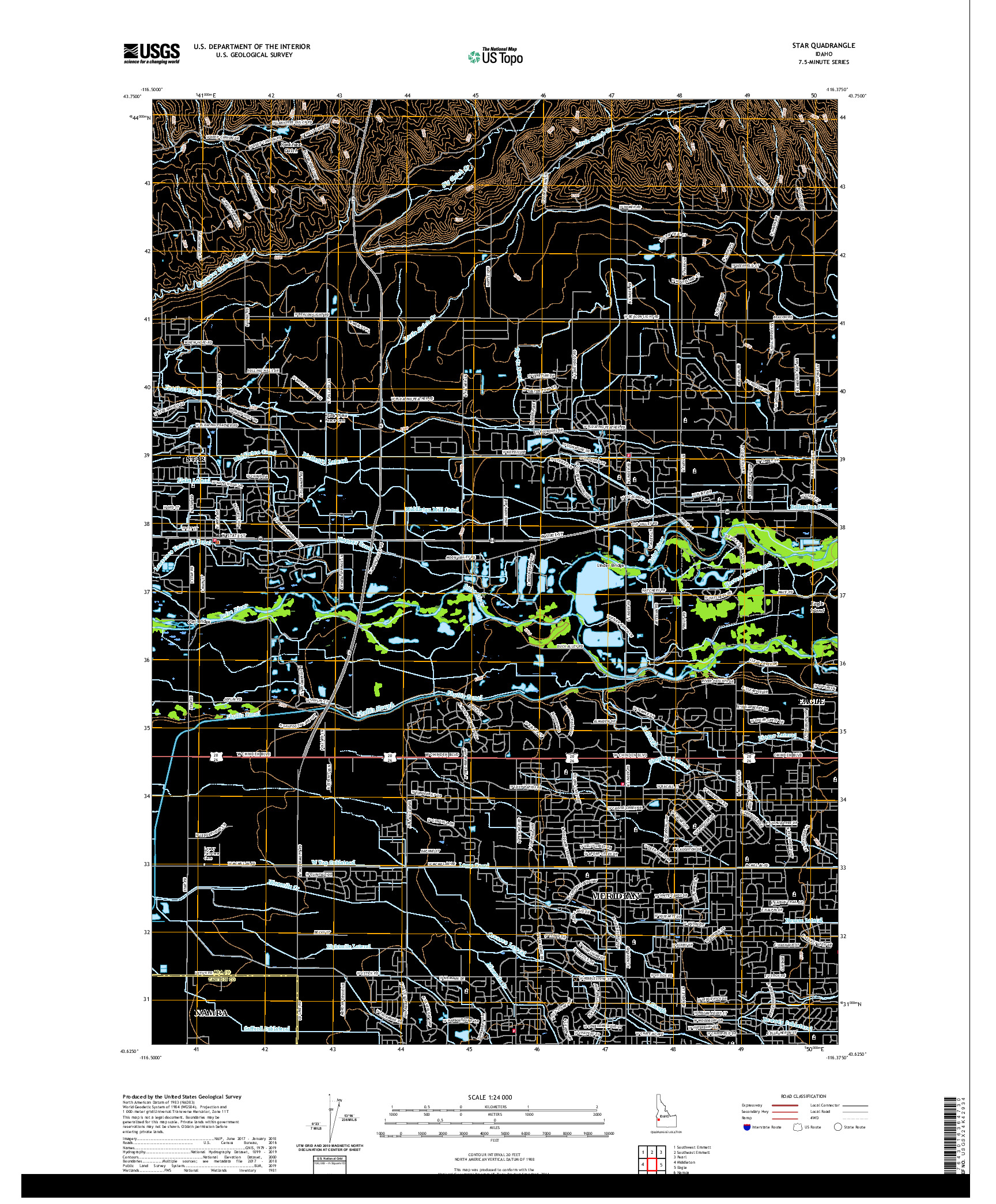 USGS US TOPO 7.5-MINUTE MAP FOR STAR, ID 2020