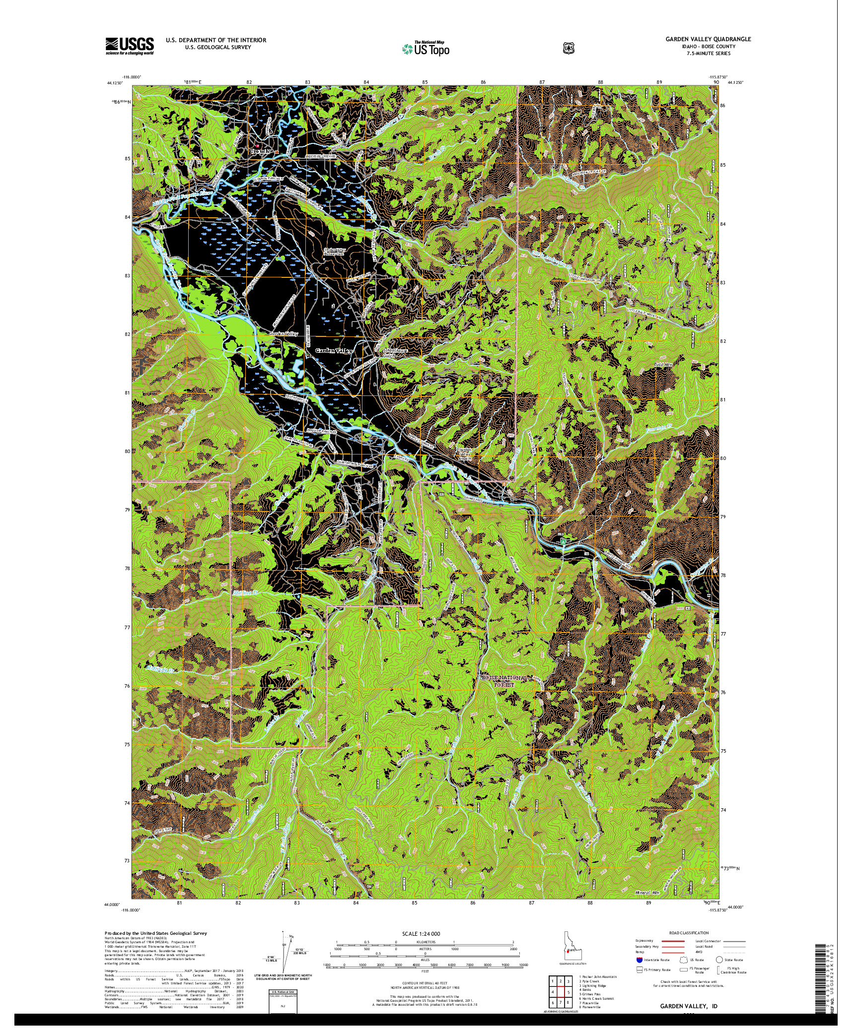 USGS US TOPO 7.5-MINUTE MAP FOR GARDEN VALLEY, ID 2020