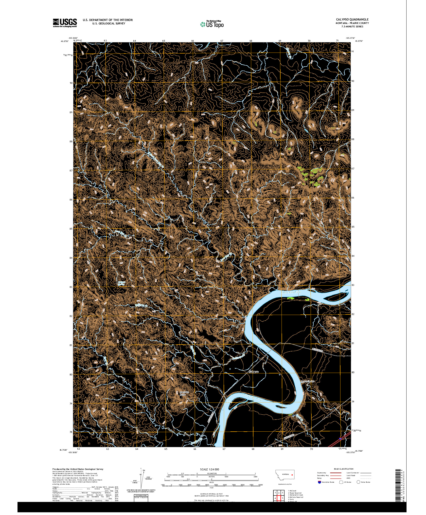 USGS US TOPO 7.5-MINUTE MAP FOR CALYPSO, MT 2020