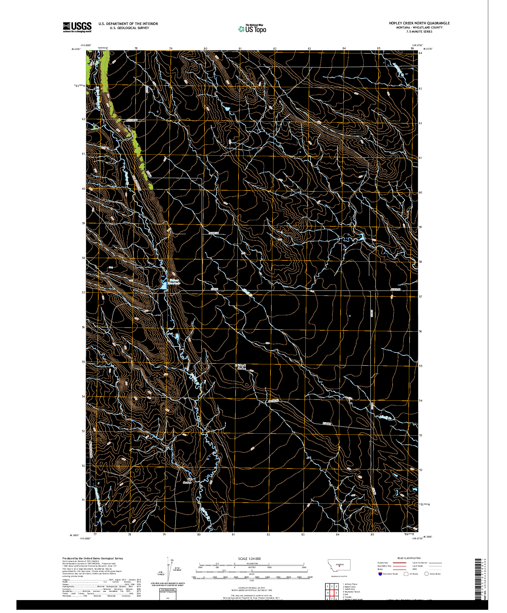 USGS US TOPO 7.5-MINUTE MAP FOR HOPLEY CREEK NORTH, MT 2020