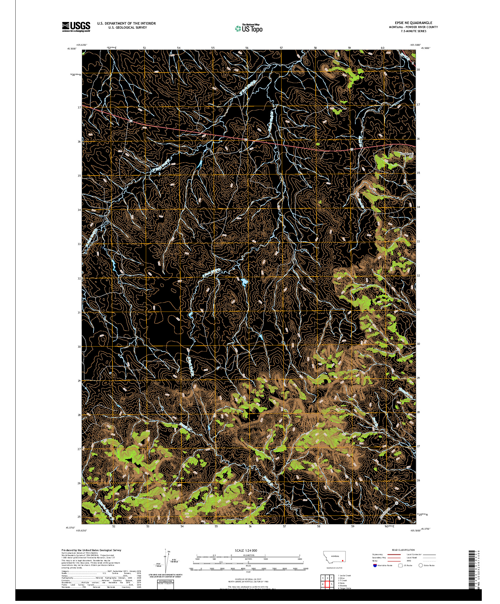 USGS US TOPO 7.5-MINUTE MAP FOR EPSIE NE, MT 2020