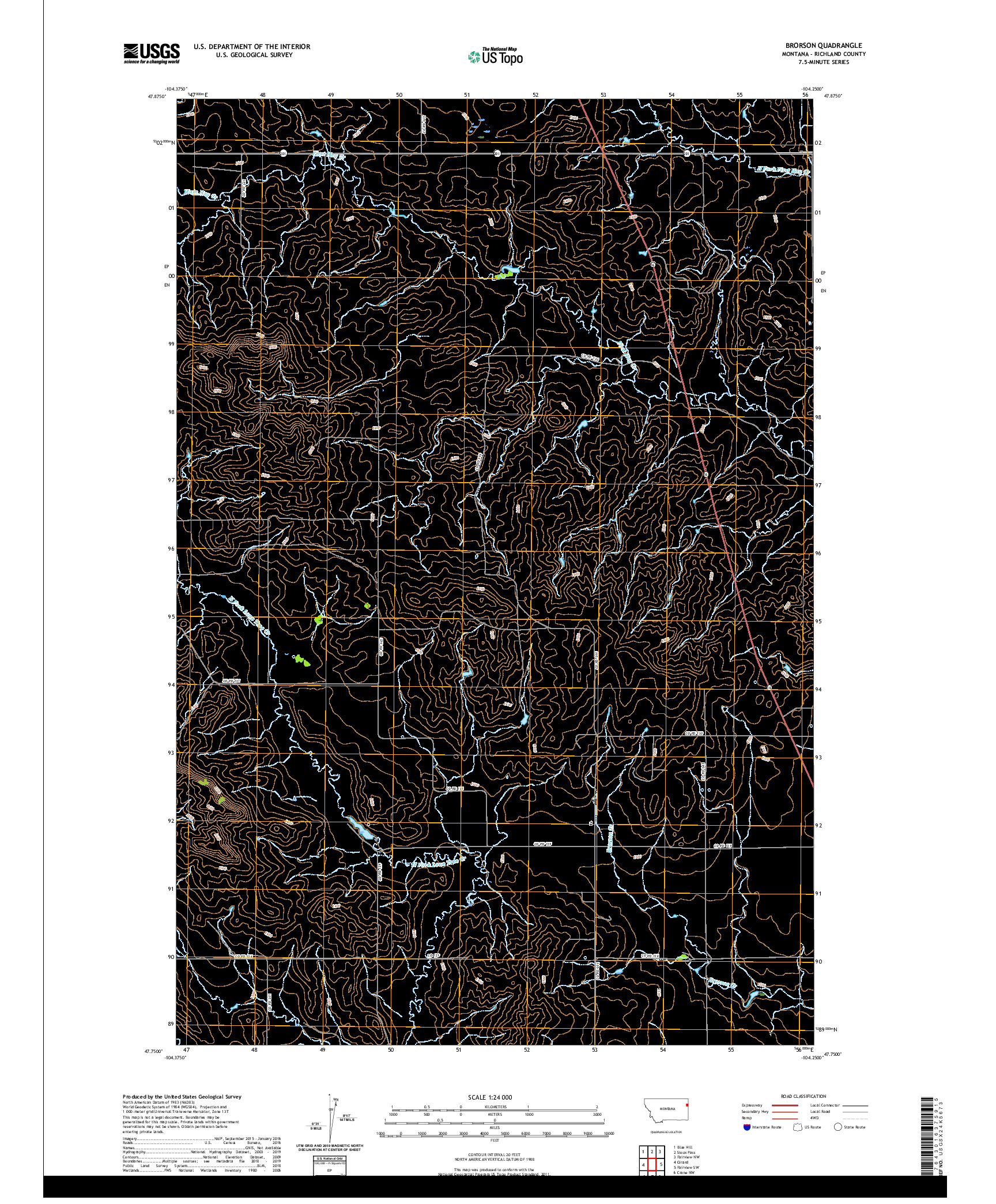 USGS US TOPO 7.5-MINUTE MAP FOR BRORSON, MT 2020