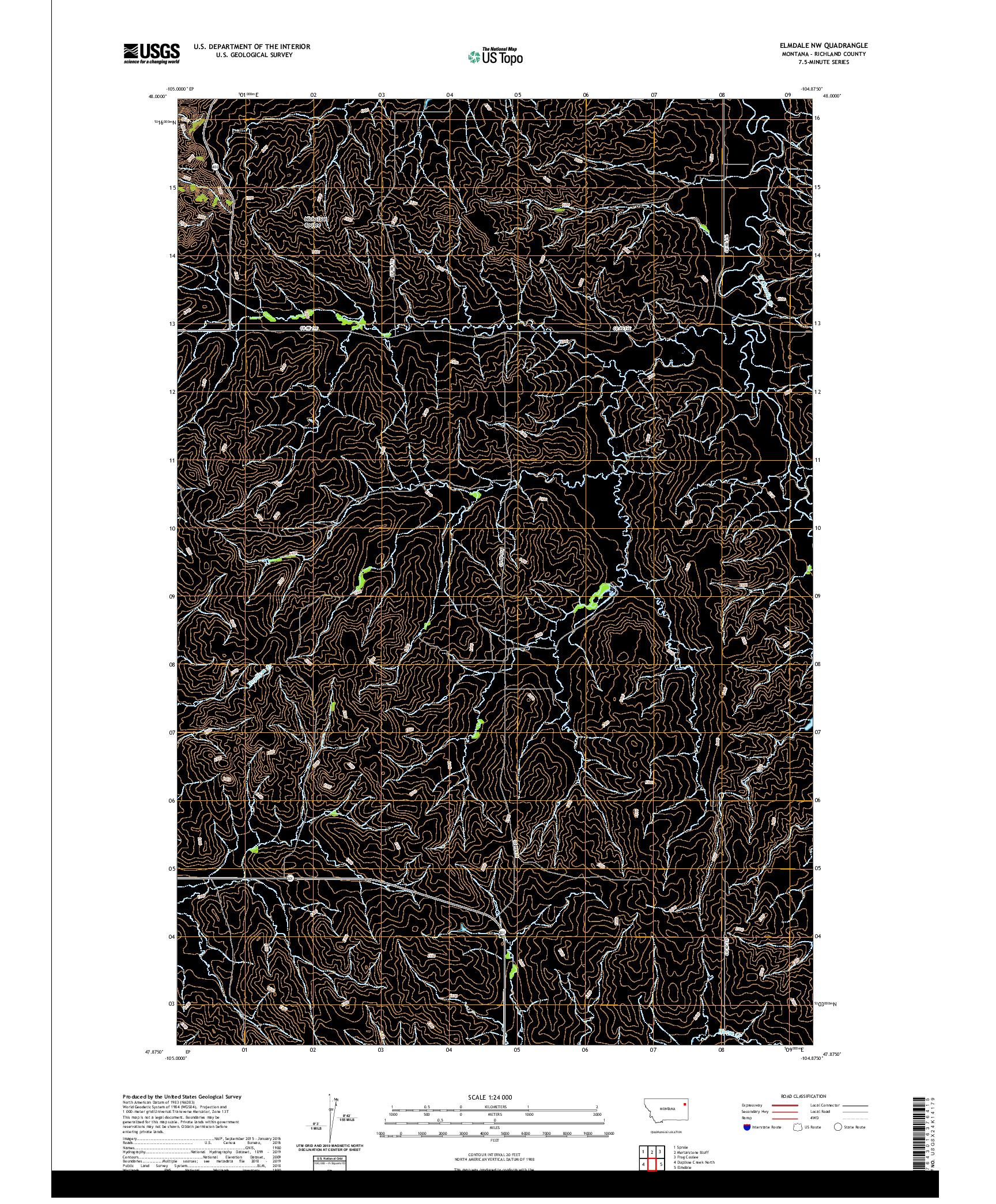 USGS US TOPO 7.5-MINUTE MAP FOR ELMDALE NW, MT 2020