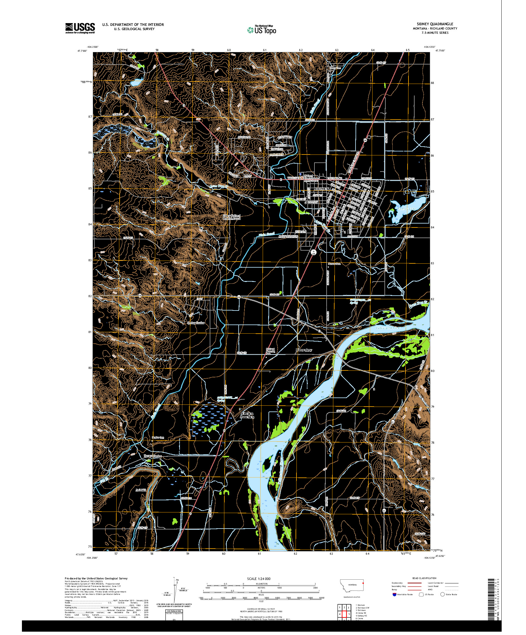 USGS US TOPO 7.5-MINUTE MAP FOR SIDNEY, MT 2020