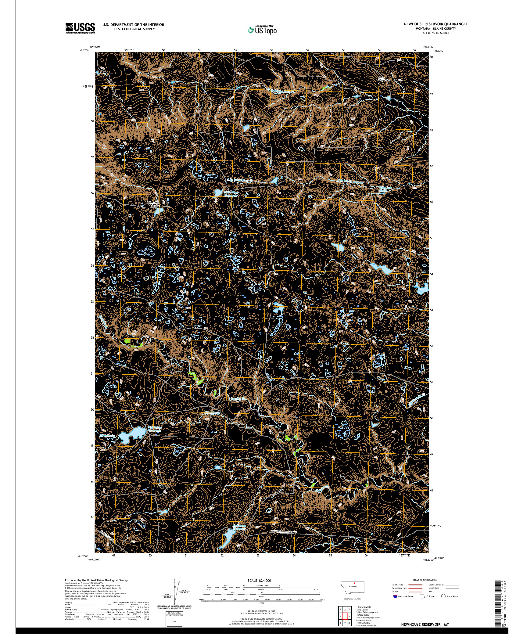 USGS US TOPO 7.5-MINUTE MAP FOR NEWHOUSE RESERVOIR, MT 2020