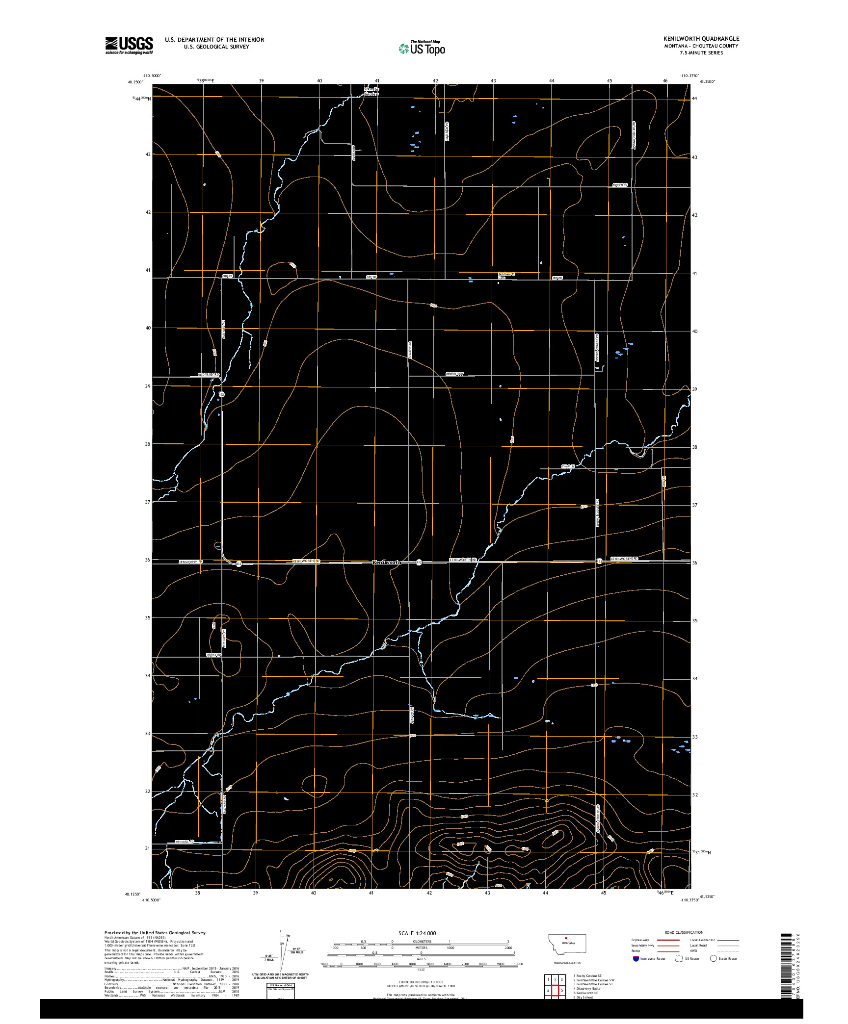 USGS US TOPO 7.5-MINUTE MAP FOR KENILWORTH, MT 2020