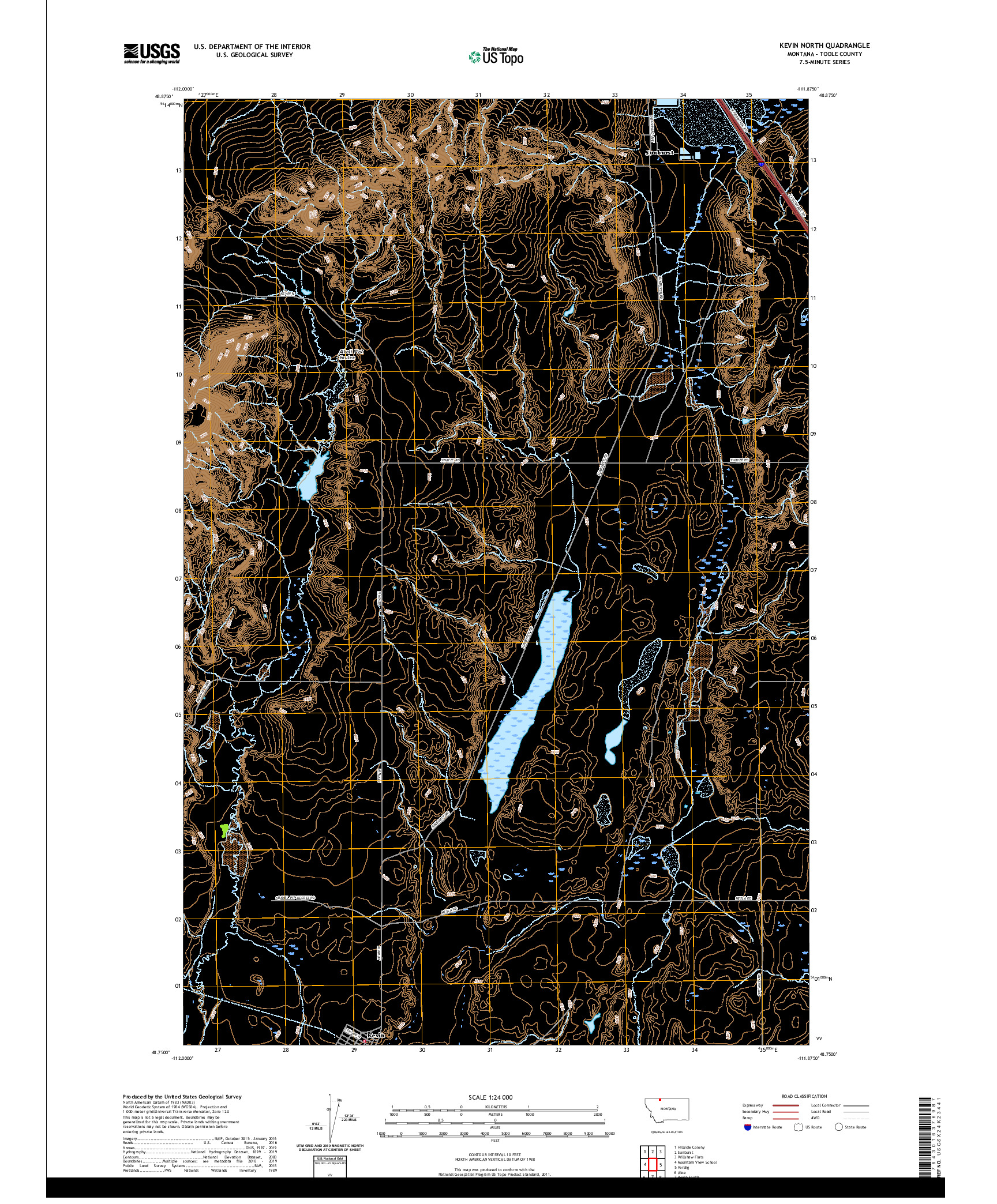 USGS US TOPO 7.5-MINUTE MAP FOR KEVIN NORTH, MT 2020