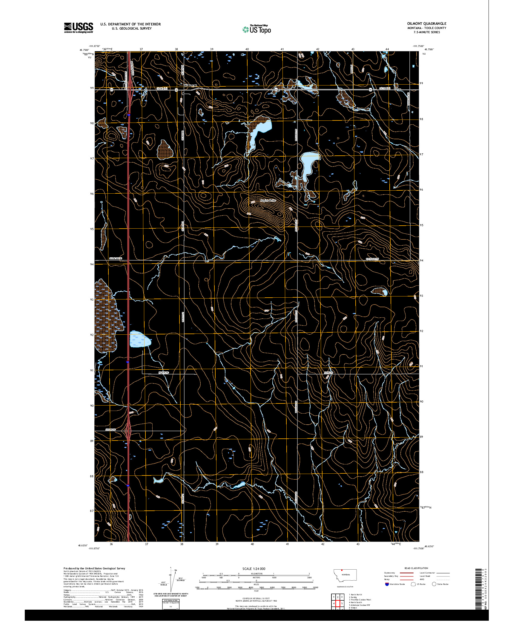 USGS US TOPO 7.5-MINUTE MAP FOR OILMONT, MT 2020