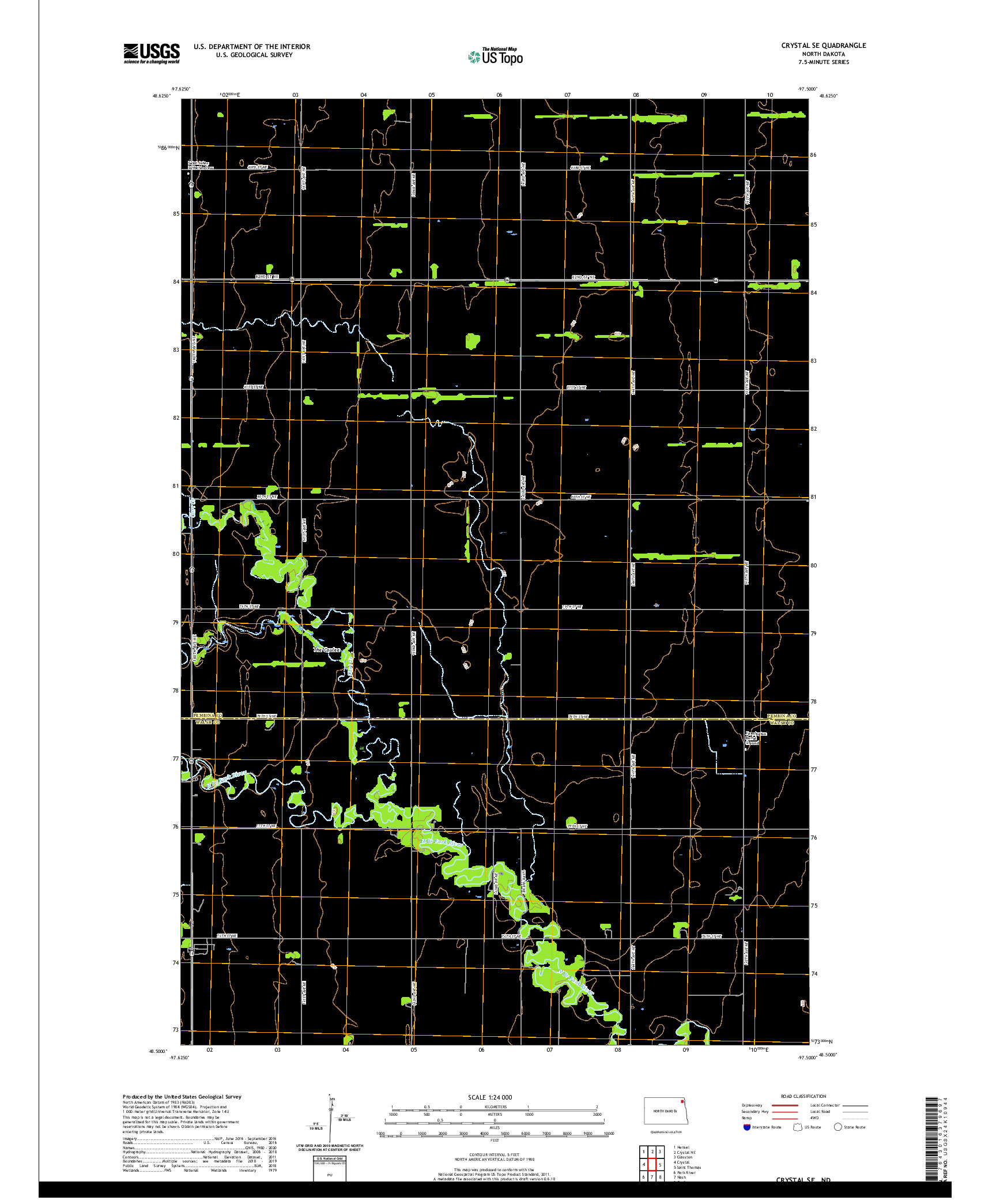 USGS US TOPO 7.5-MINUTE MAP FOR CRYSTAL SE, ND 2020