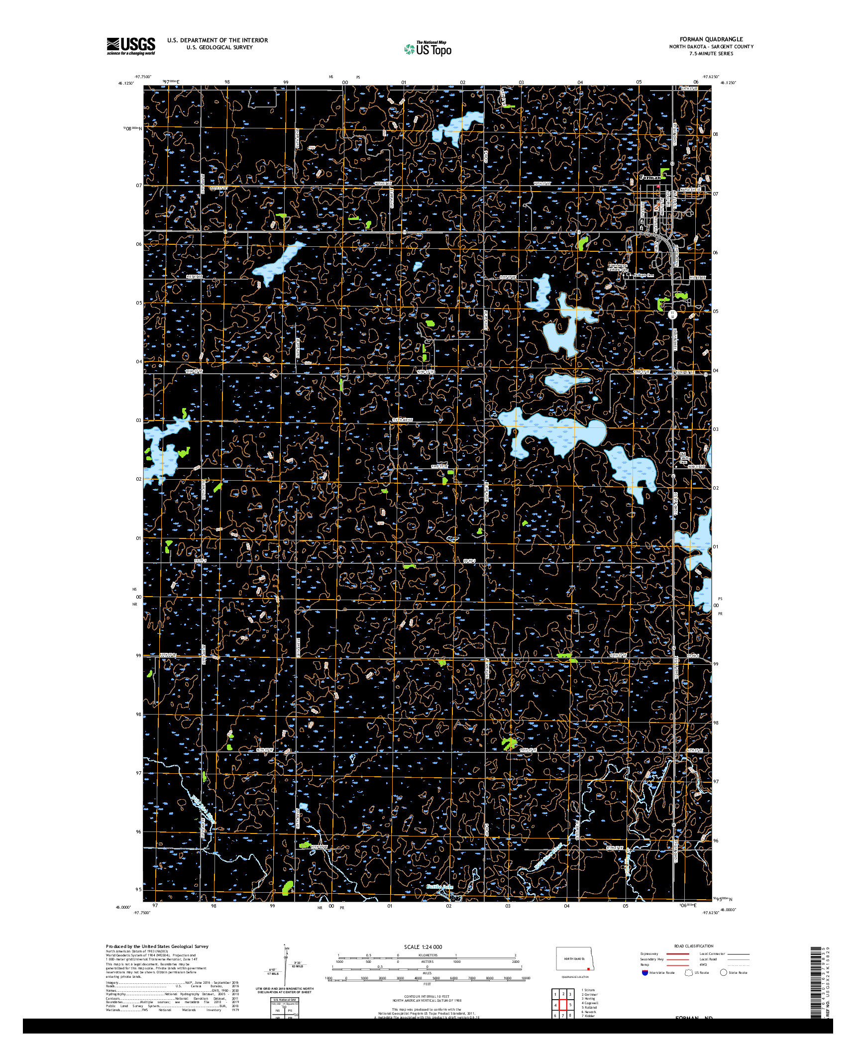 USGS US TOPO 7.5-MINUTE MAP FOR FORMAN, ND 2020