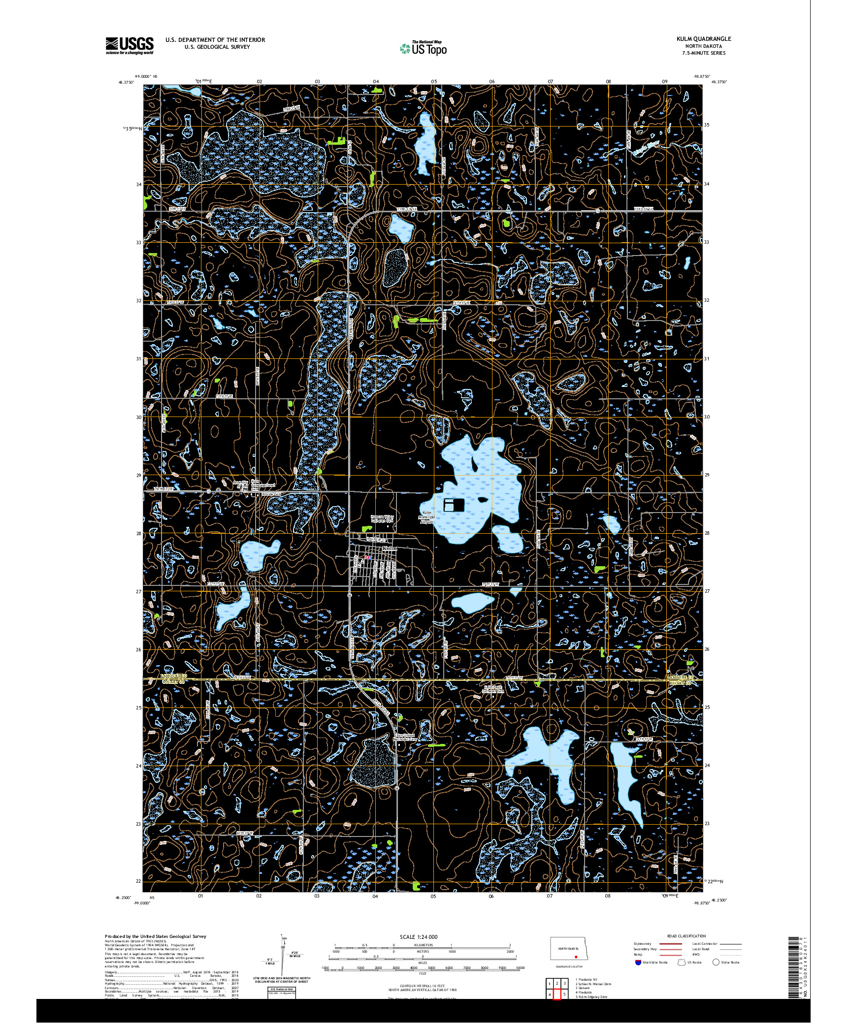 USGS US TOPO 7.5-MINUTE MAP FOR KULM, ND 2020