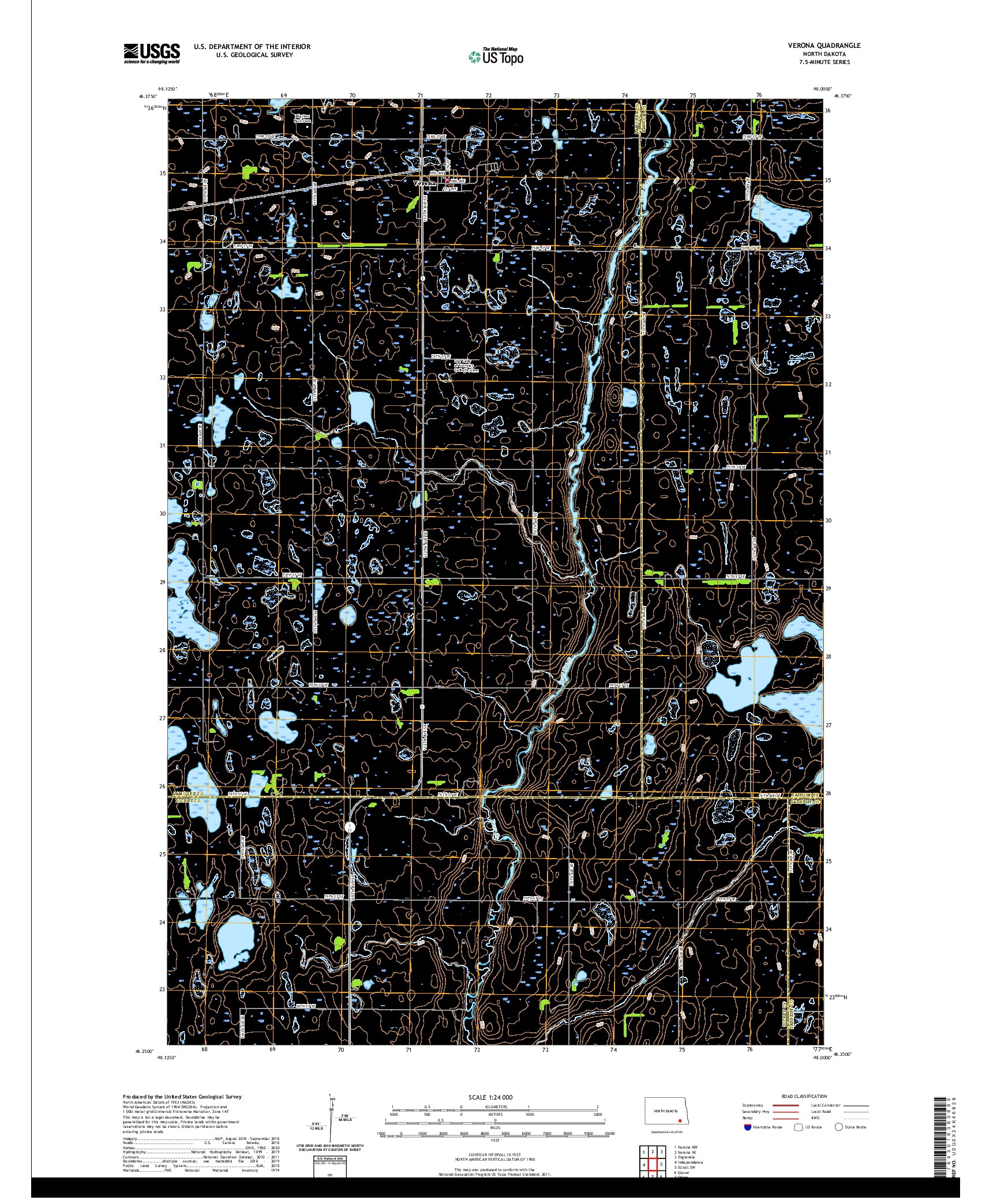 USGS US TOPO 7.5-MINUTE MAP FOR VERONA, ND 2020