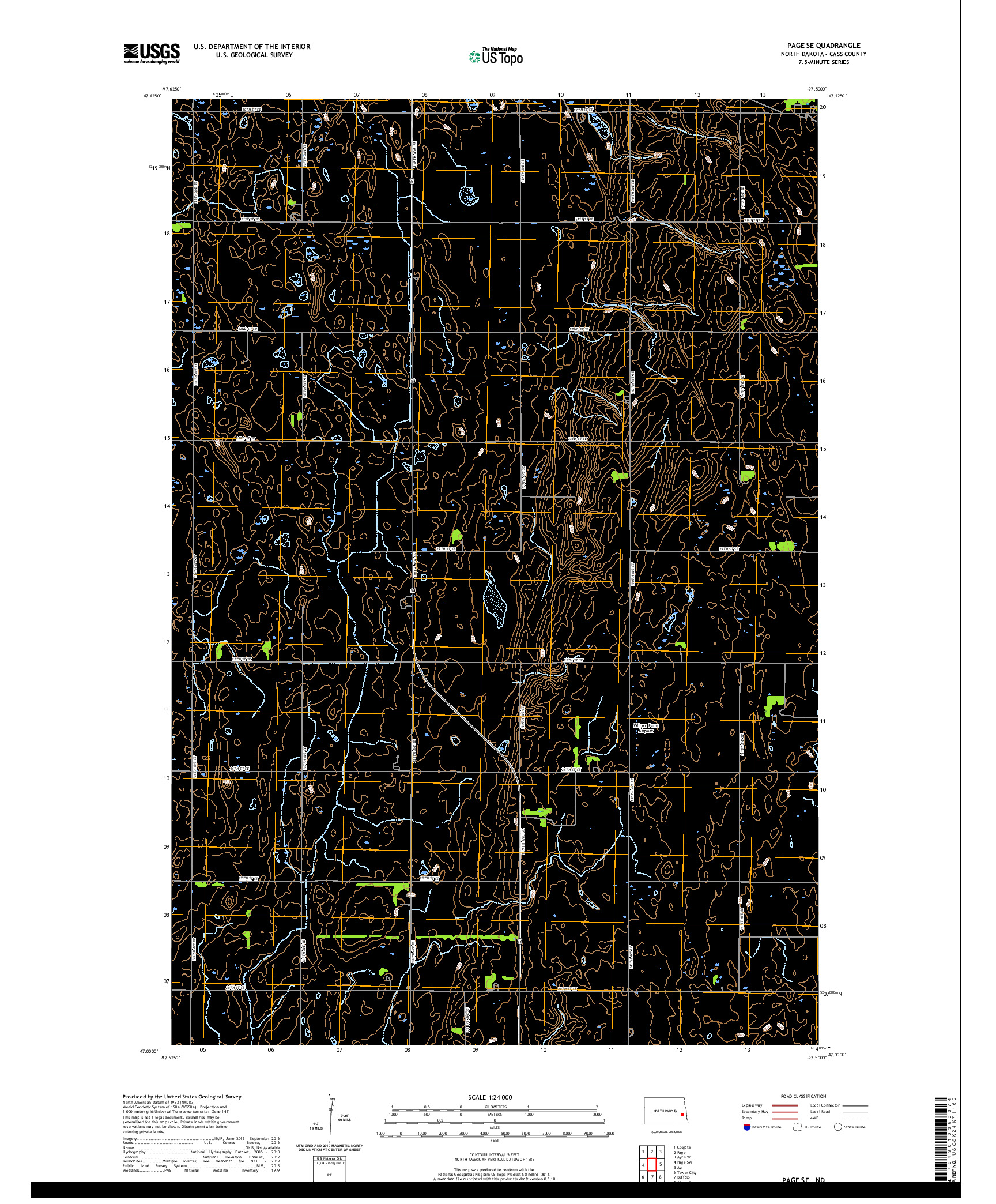 USGS US TOPO 7.5-MINUTE MAP FOR PAGE SE, ND 2020