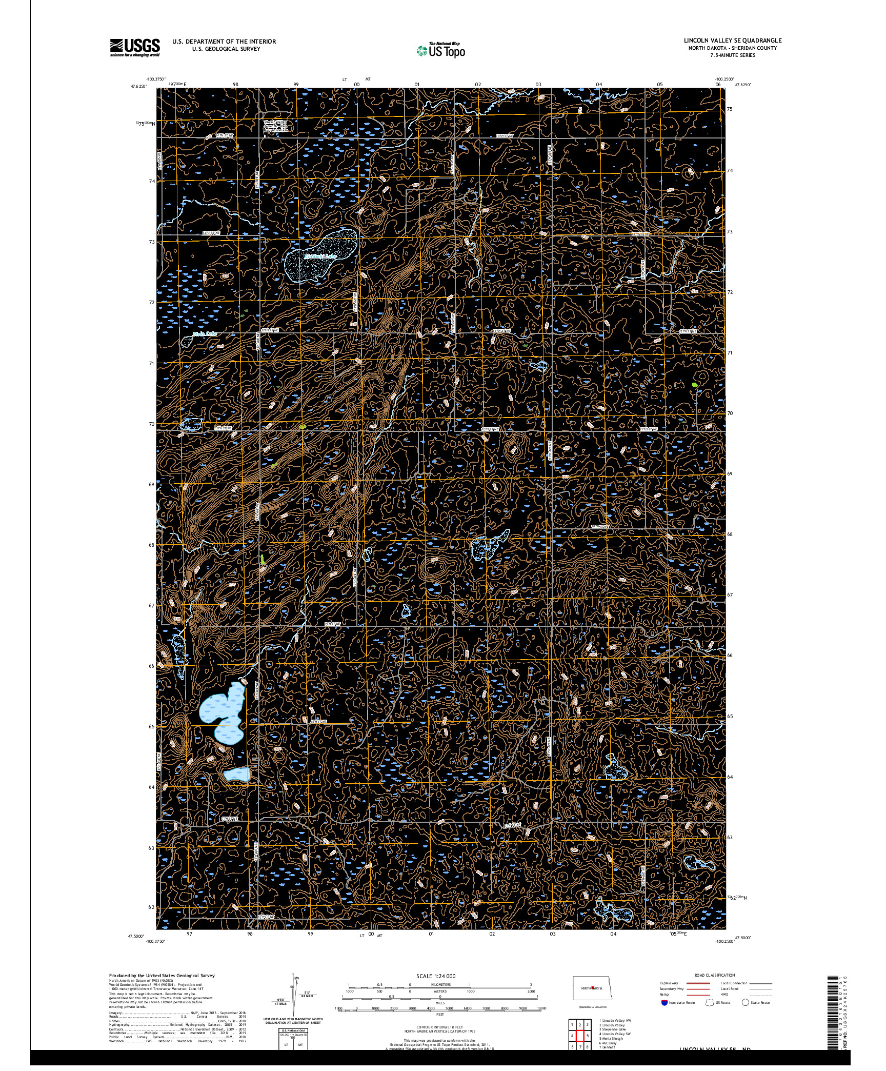 USGS US TOPO 7.5-MINUTE MAP FOR LINCOLN VALLEY SE, ND 2020